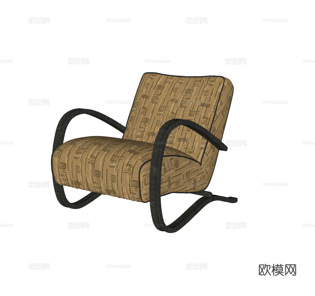 中古风单人沙发su模型