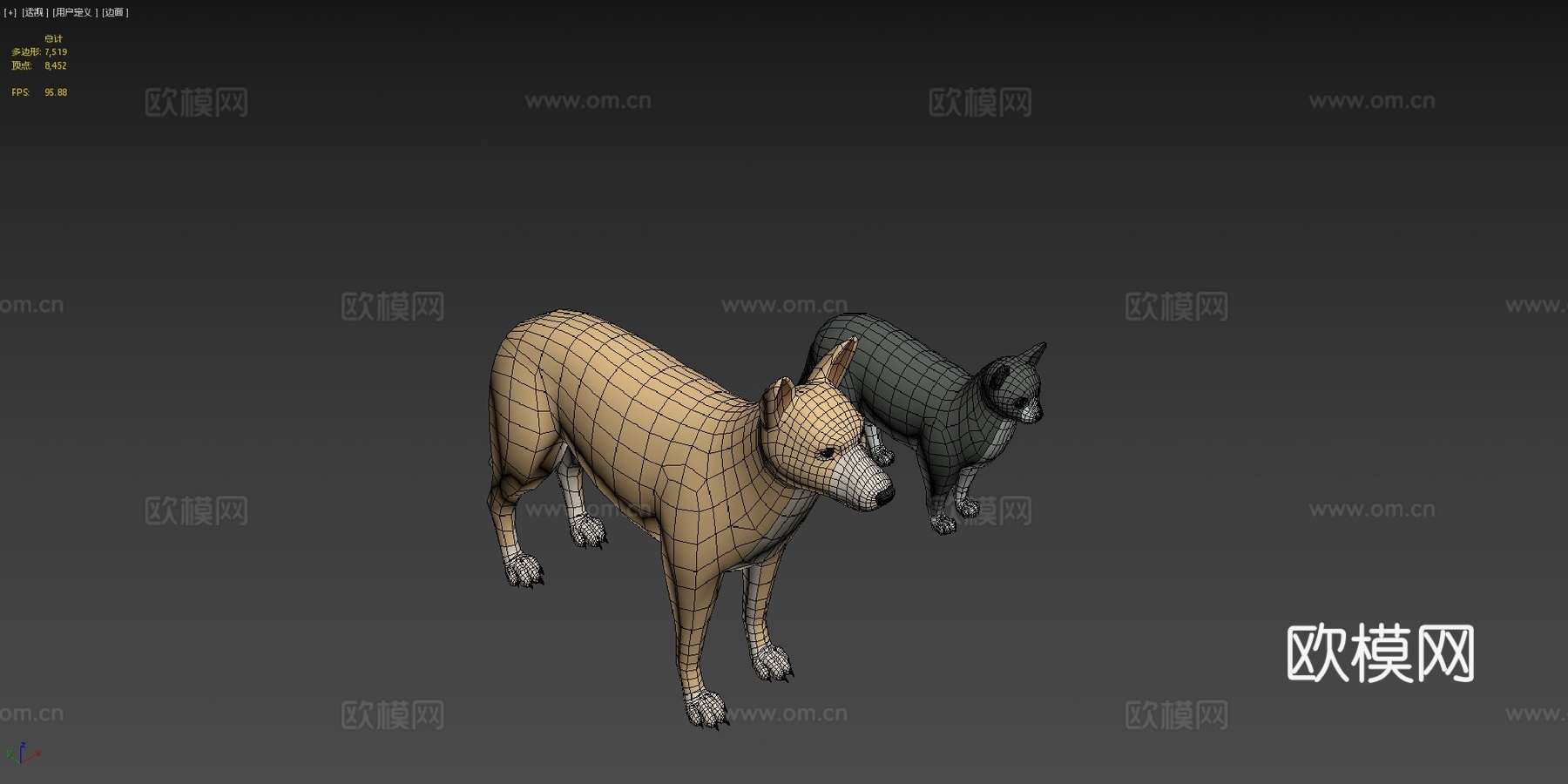 动物包  狗猫绑定su模型