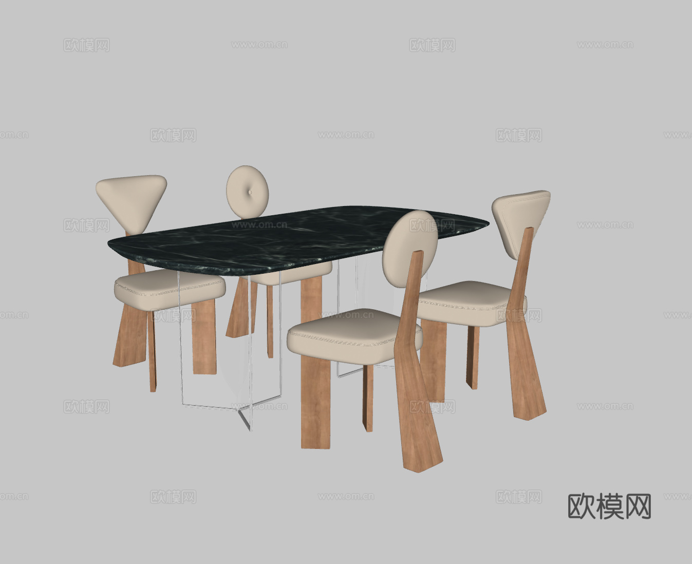 现代餐桌su模型