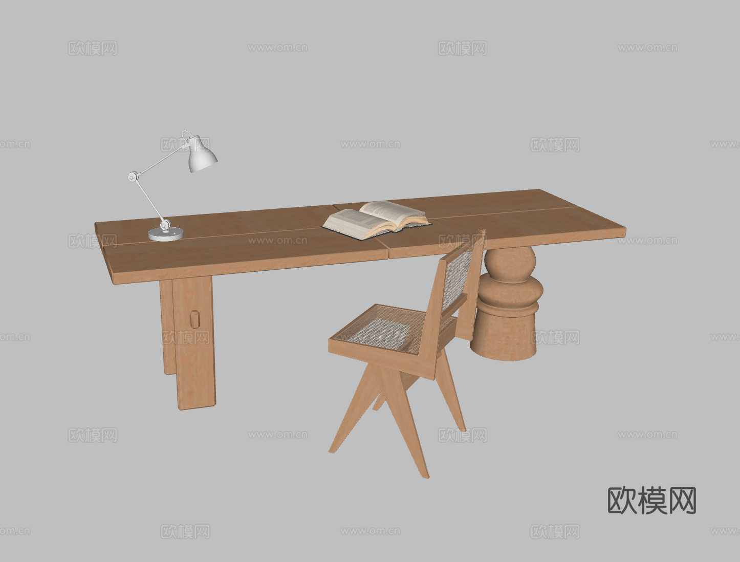 侘寂书桌su模型