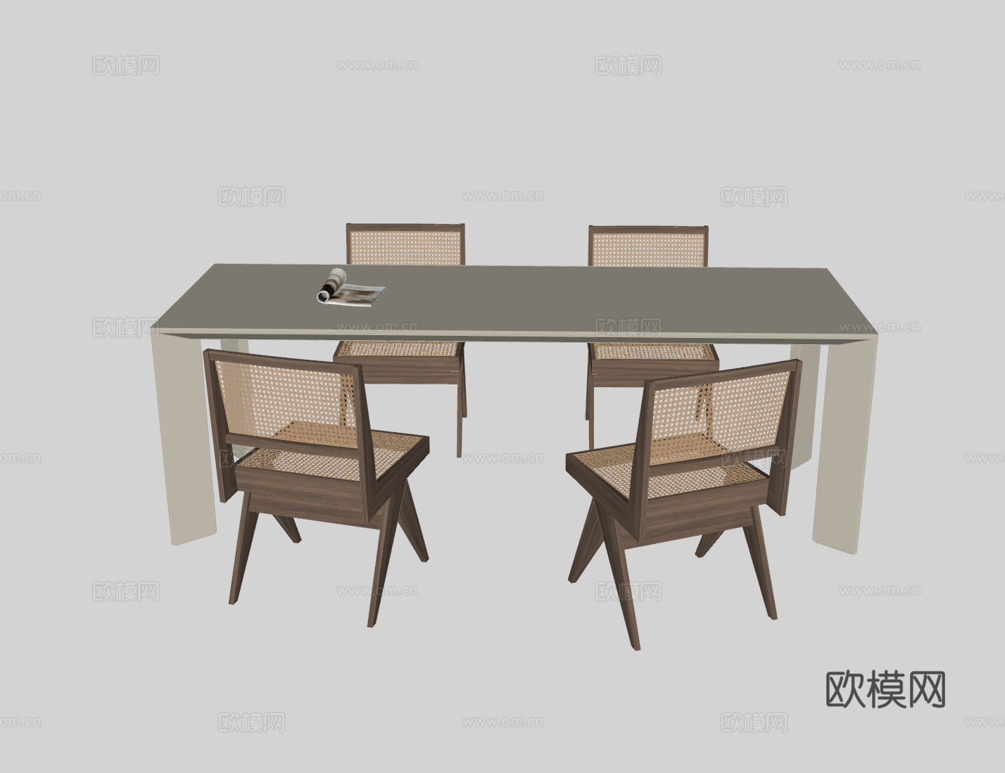 侘寂休闲桌椅su模型