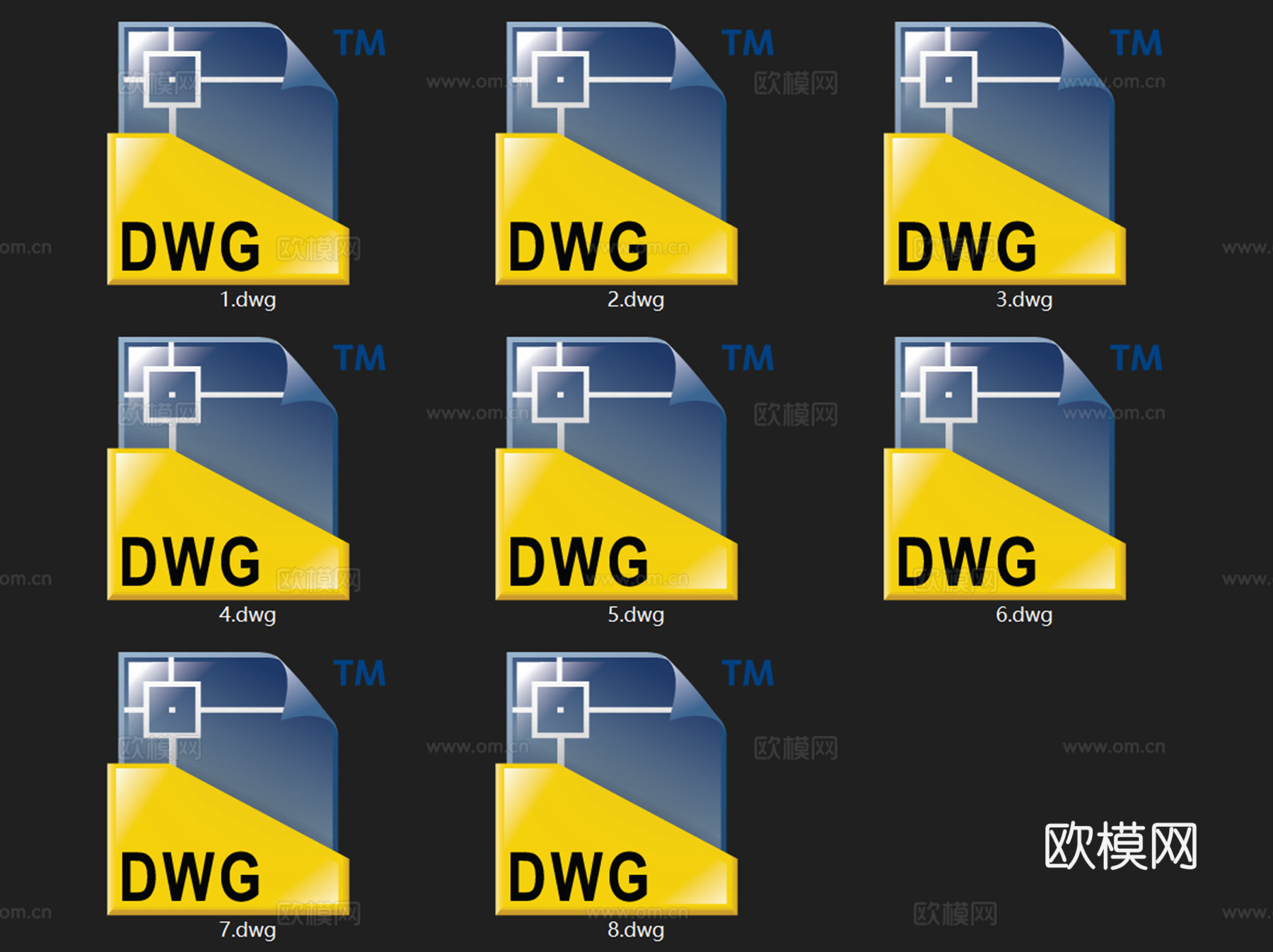 书柜书架置物架立面图库图块CAD施工图集 8套cad施工图