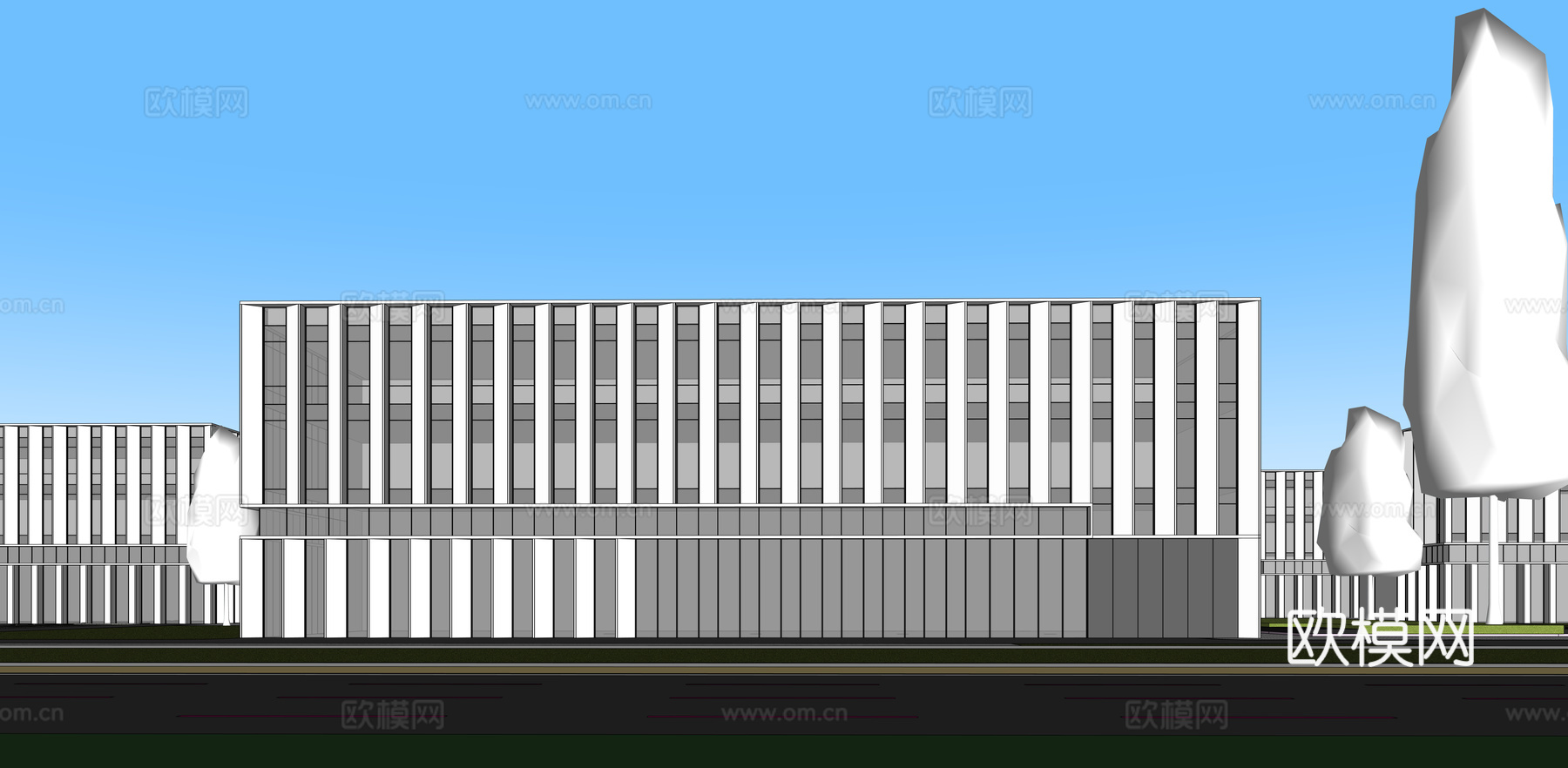 多层厂房 现代产业园 多层办公 厂房 产业园 办公楼su模型