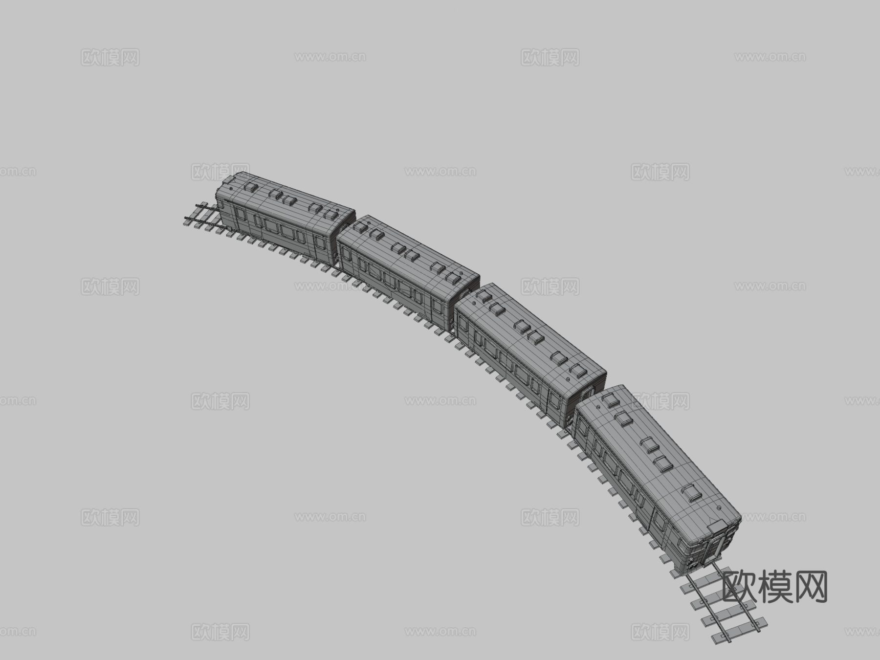 卡通通勤列车su模型