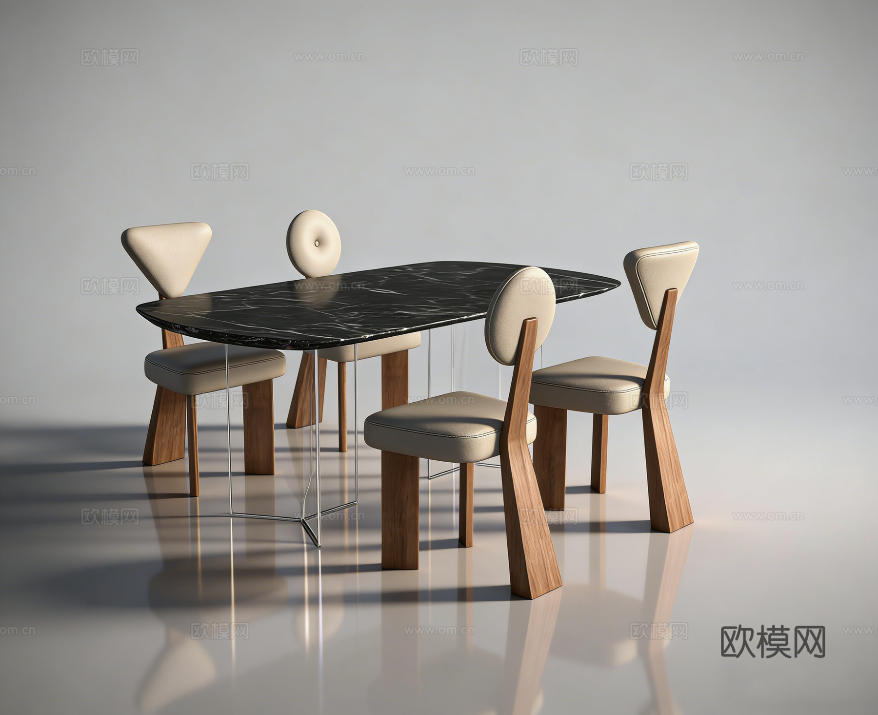 现代餐桌su模型