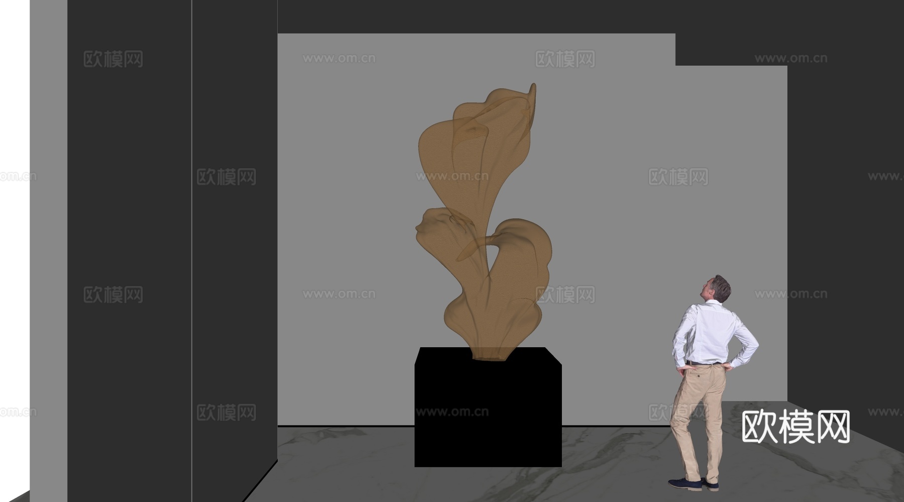 现代雕塑摆件 花瓣雕塑 艺术雕塑 抽象雕塑 雕塑雕刻su模型