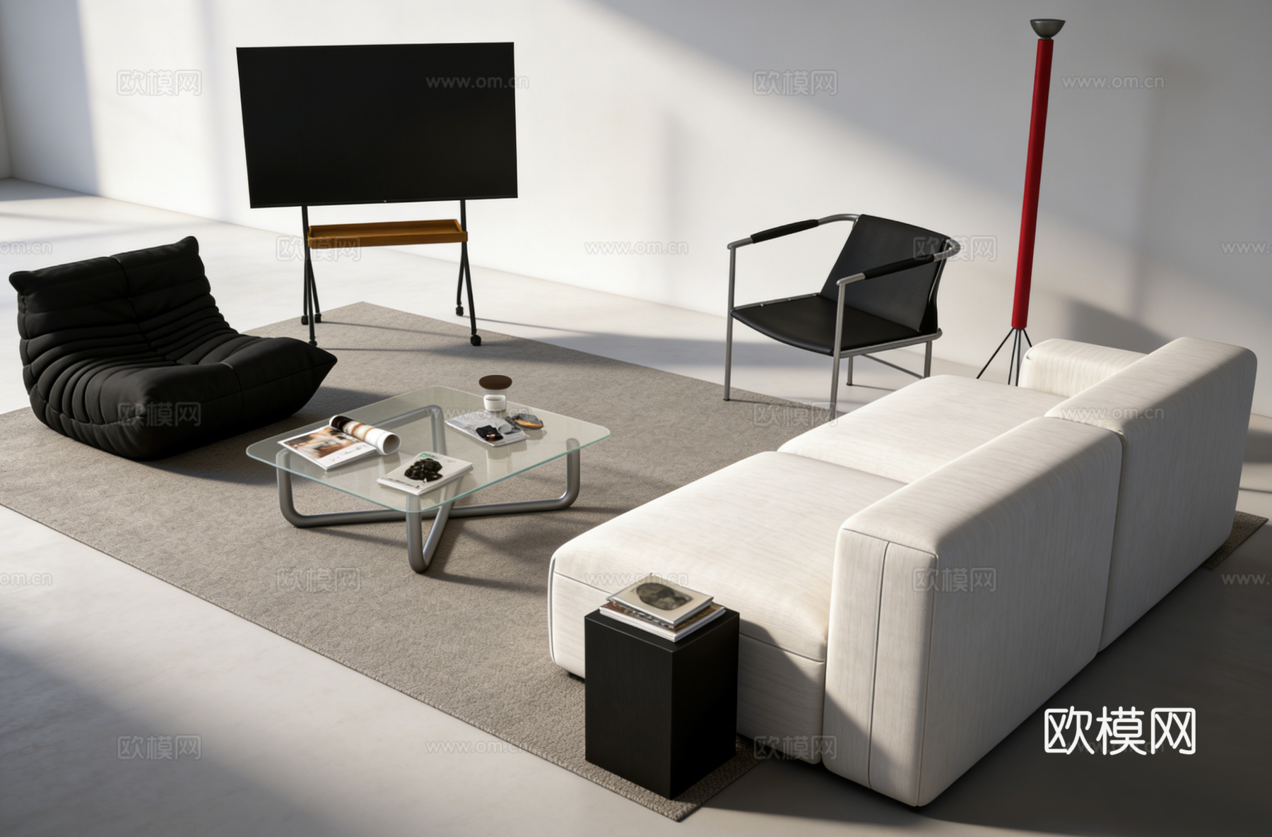 现代组合沙发su模型