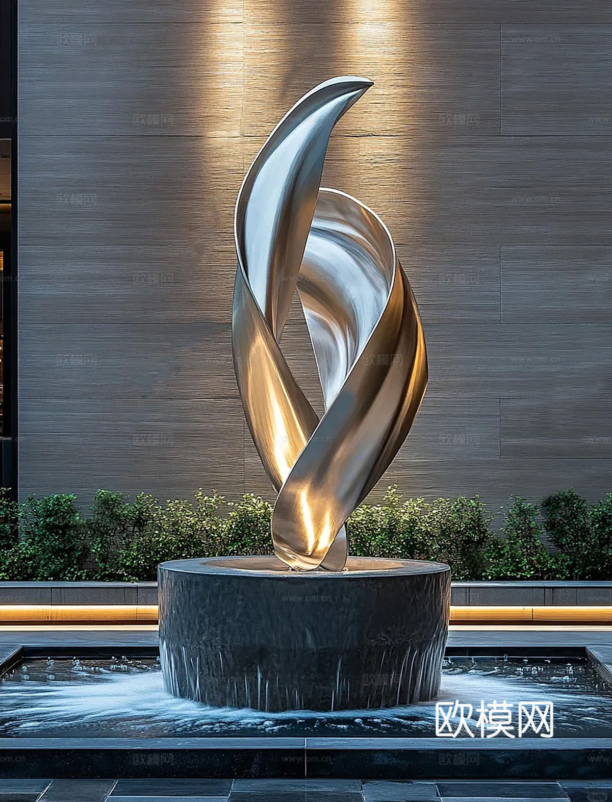 现代抽象金属雕塑摆件 雕塑摆件 景观雕塑su模型