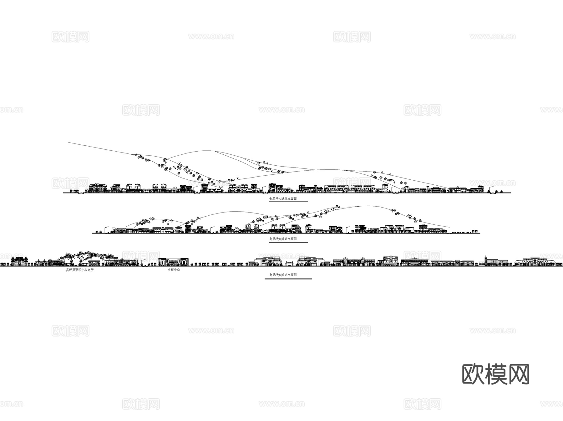 街景道路立面图CAD施工图cad施工图