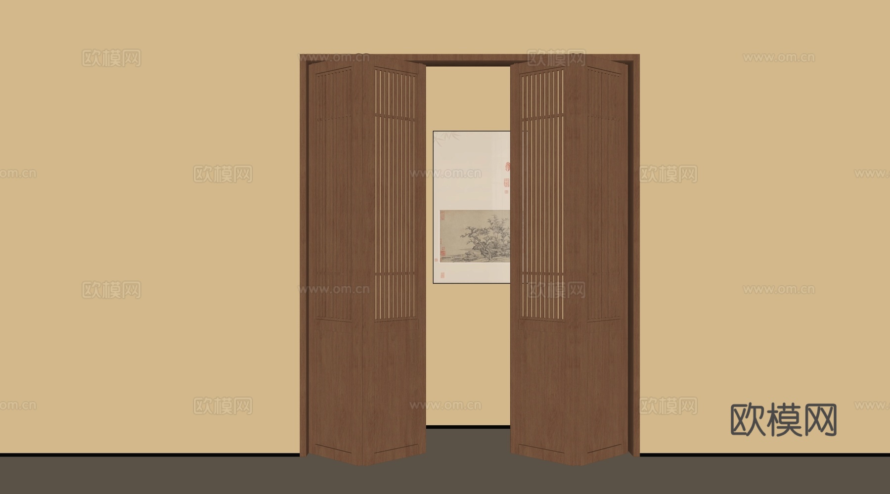 中古折叠门 玻璃折叠门su模型