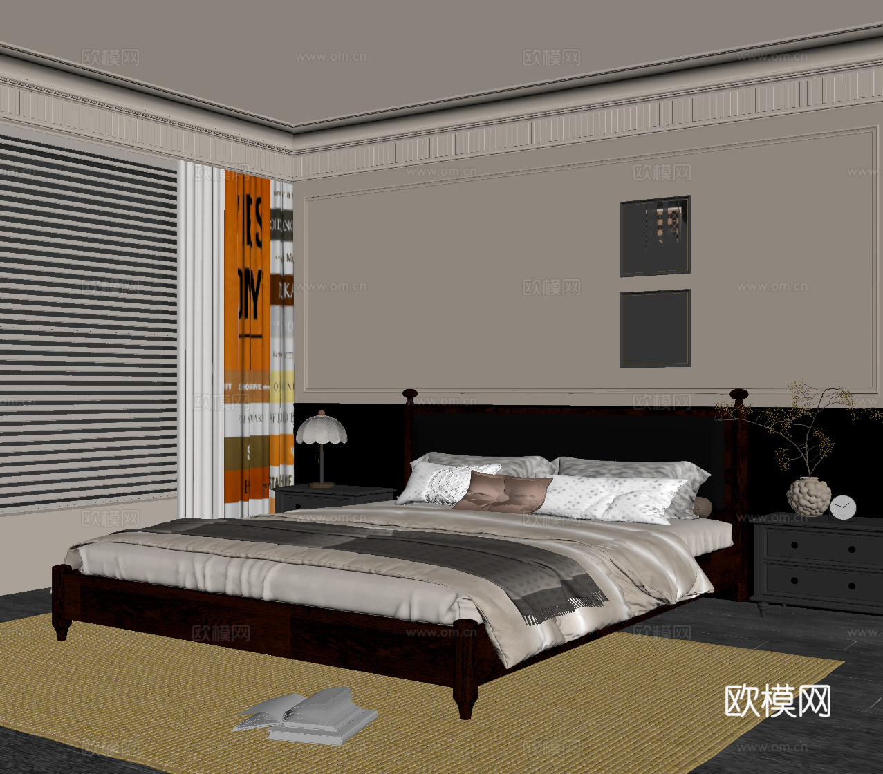 法式中古风卧室su模型