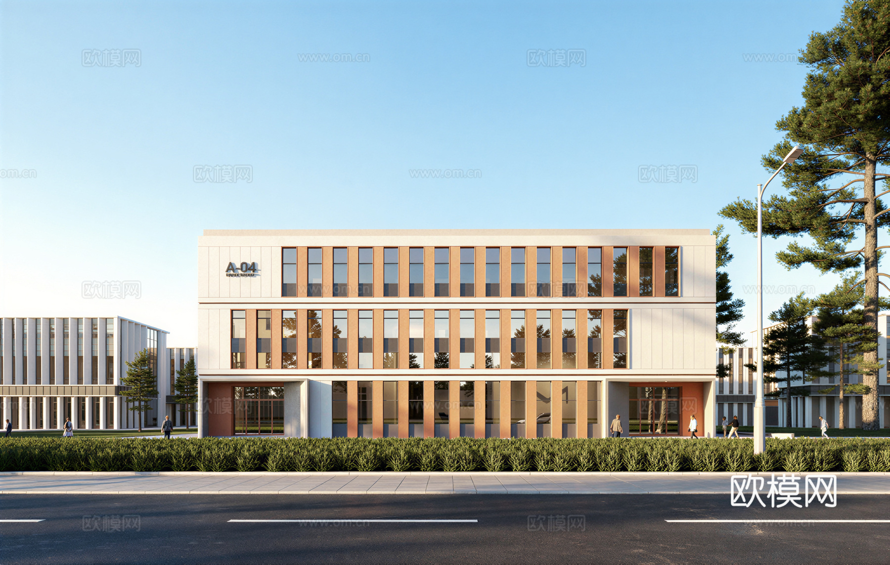 多层厂房 现代产业园 多层办公 厂房 产业园 办公楼su模型