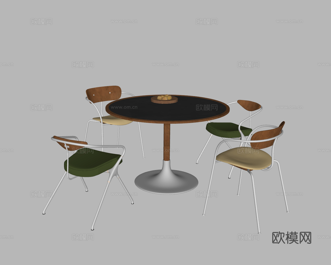 现代书桌餐桌su模型