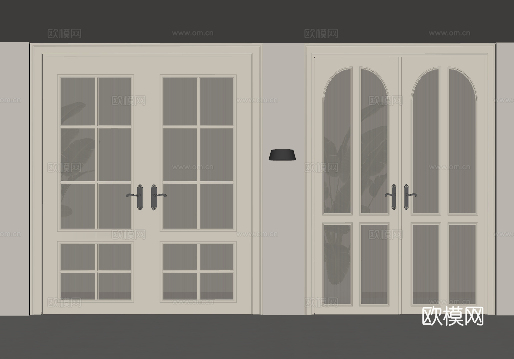 玻璃双开门 法式双开门 美式双开门 双开门 玻璃单开门 平开su模型