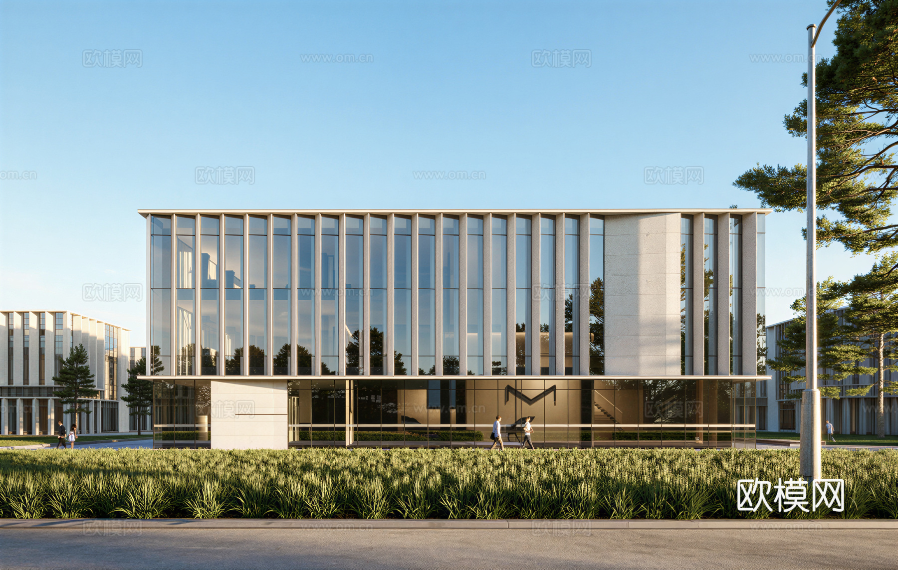 多层厂房 现代产业园 多层办公 厂房 产业园 办公楼su模型