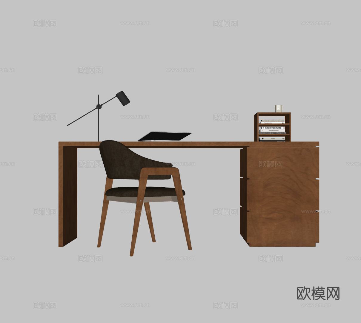 现代书桌su模型