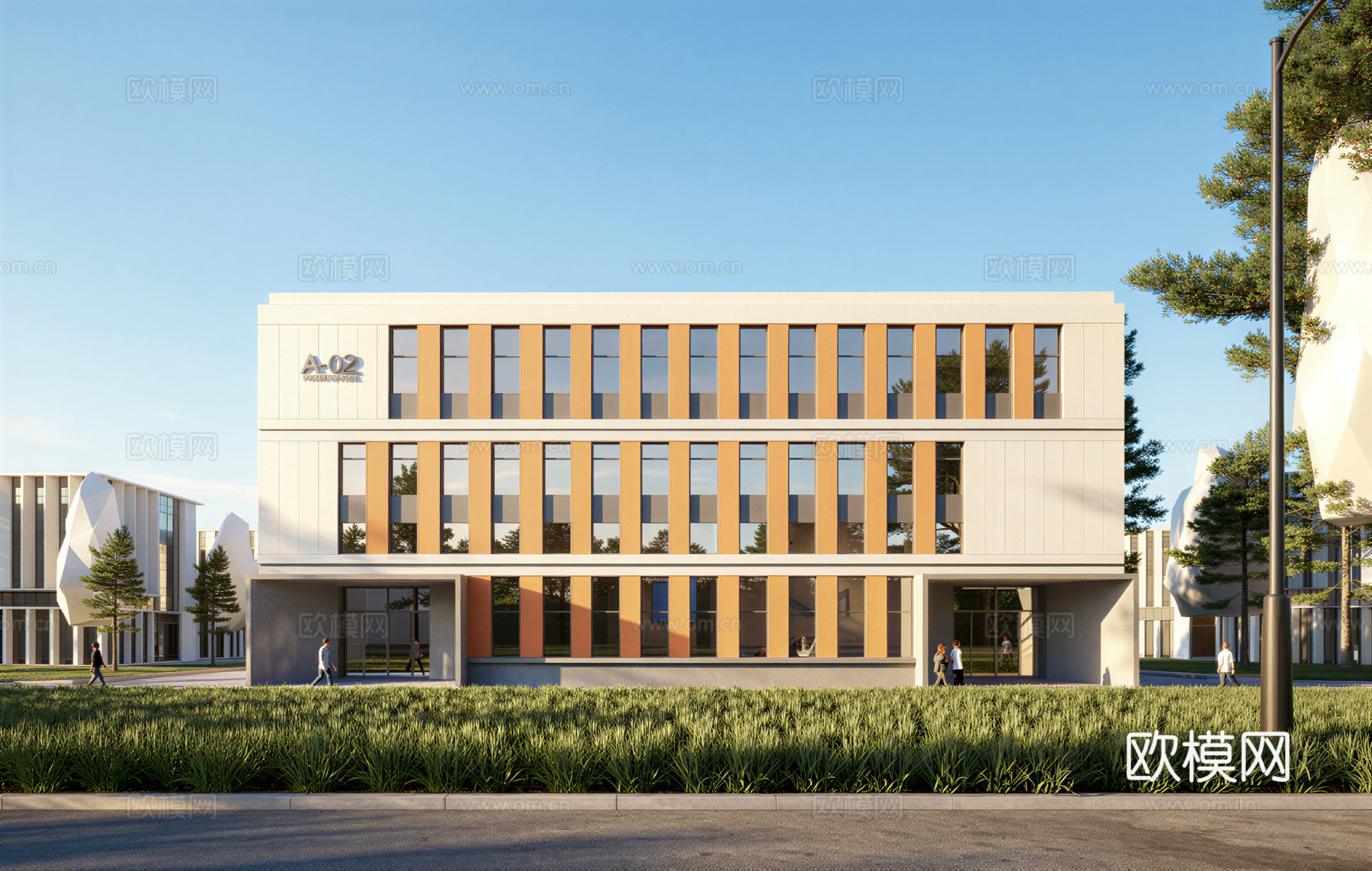 多层厂房 现代产业园 多层办公 厂房 产业园 办公楼su模型