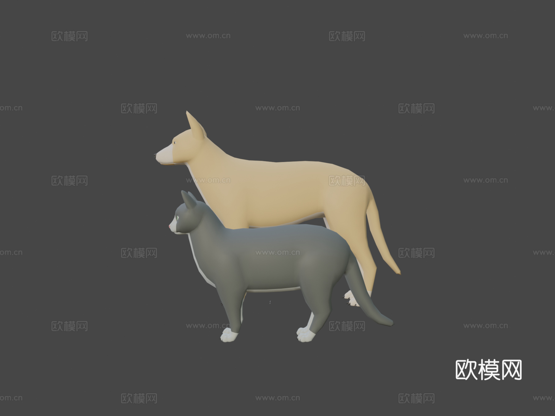 动物包  狗猫绑定su模型