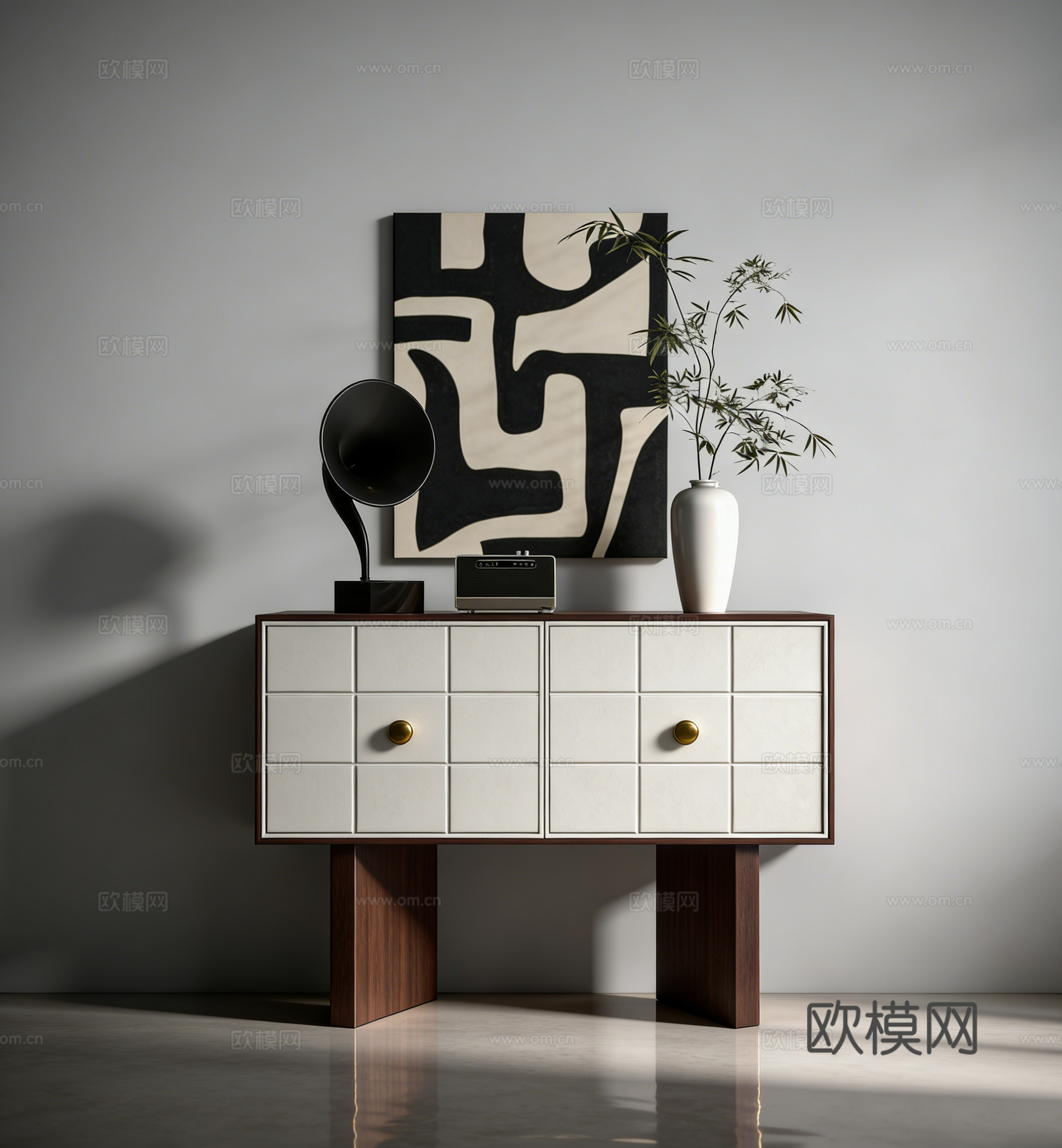 现代装饰柜su模型