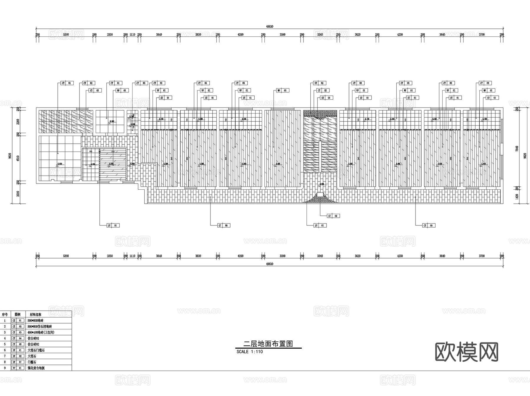 按摩推拿室美容理疗平面系统图室内工装CAD施工图cad施工图