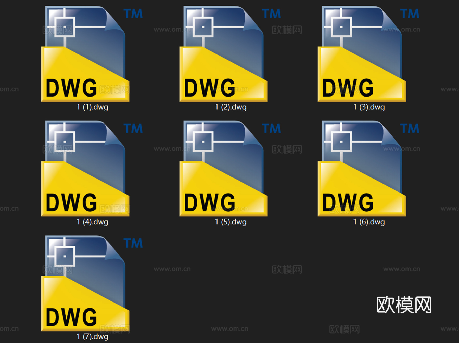 园林景观植物绿化立面组合配置树木苗木平面图例图块图库集 7套cad施工图cad施工图