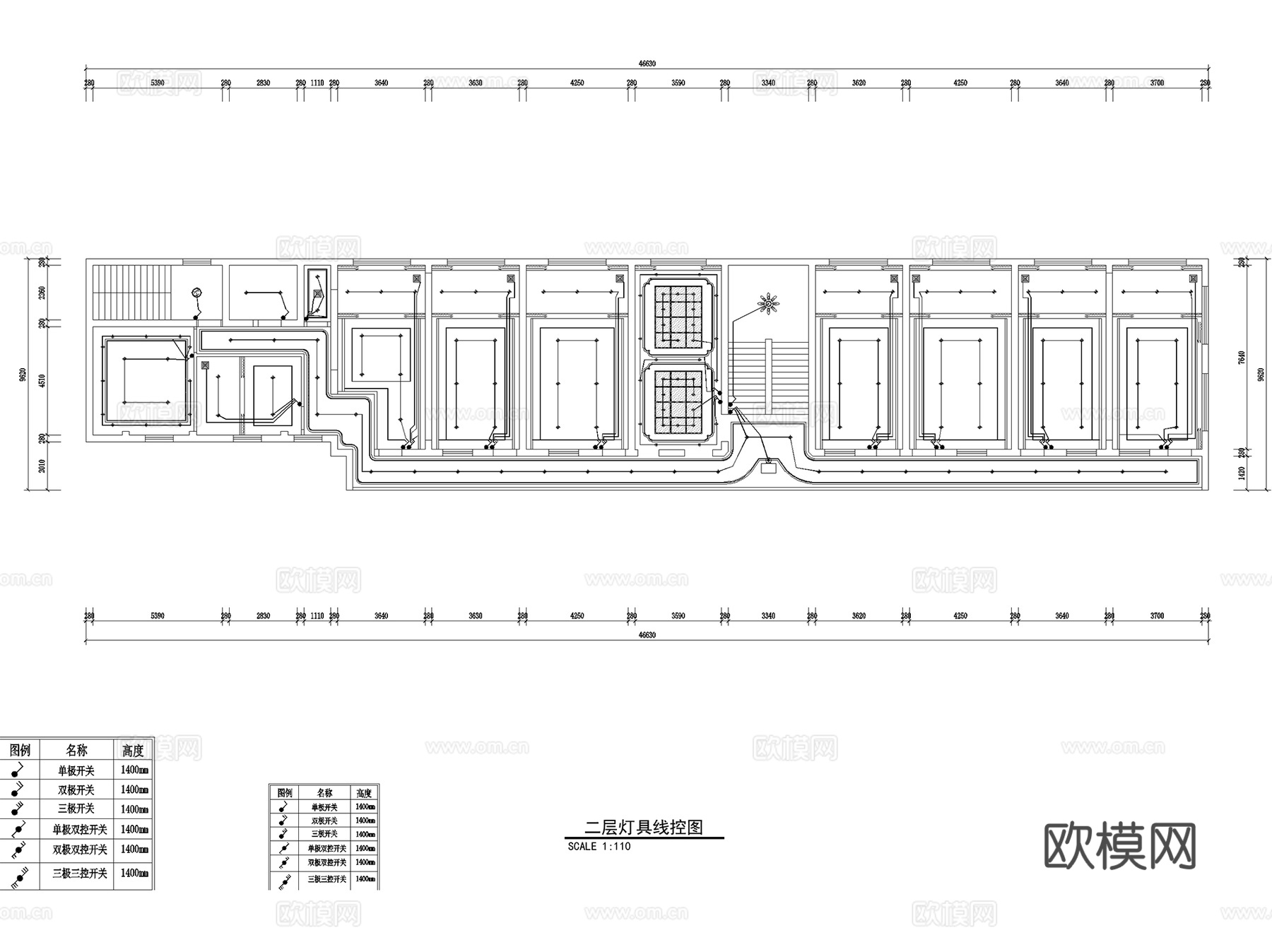 按摩推拿室美容理疗平面系统图室内工装CAD施工图cad施工图