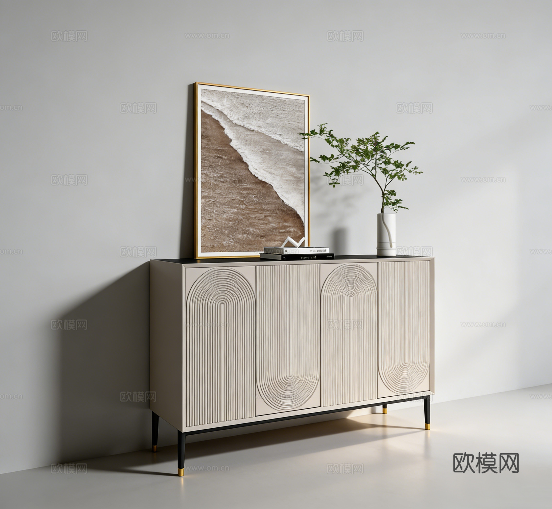 现代装饰柜su模型