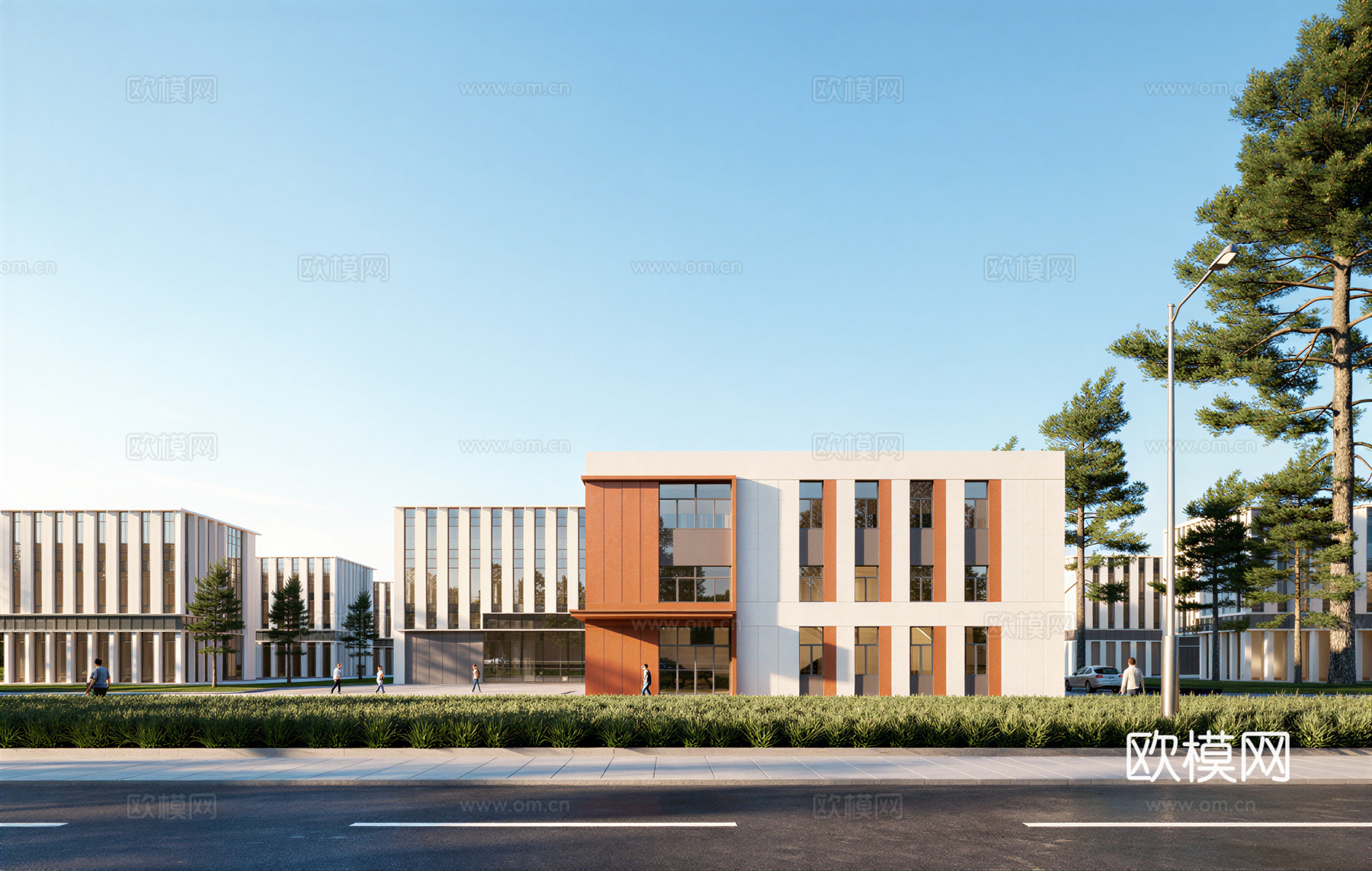 多层厂房 现代产业园 多层办公 厂房 产业园 办公楼su模型