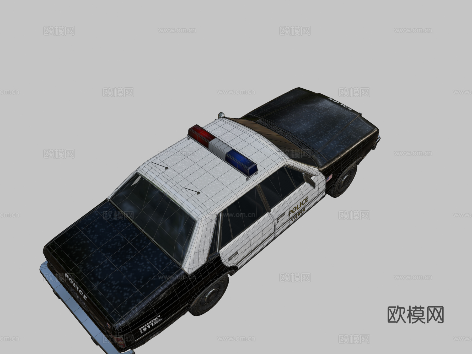 费尔黑文LT 80警用巡逻车低多边形su模型