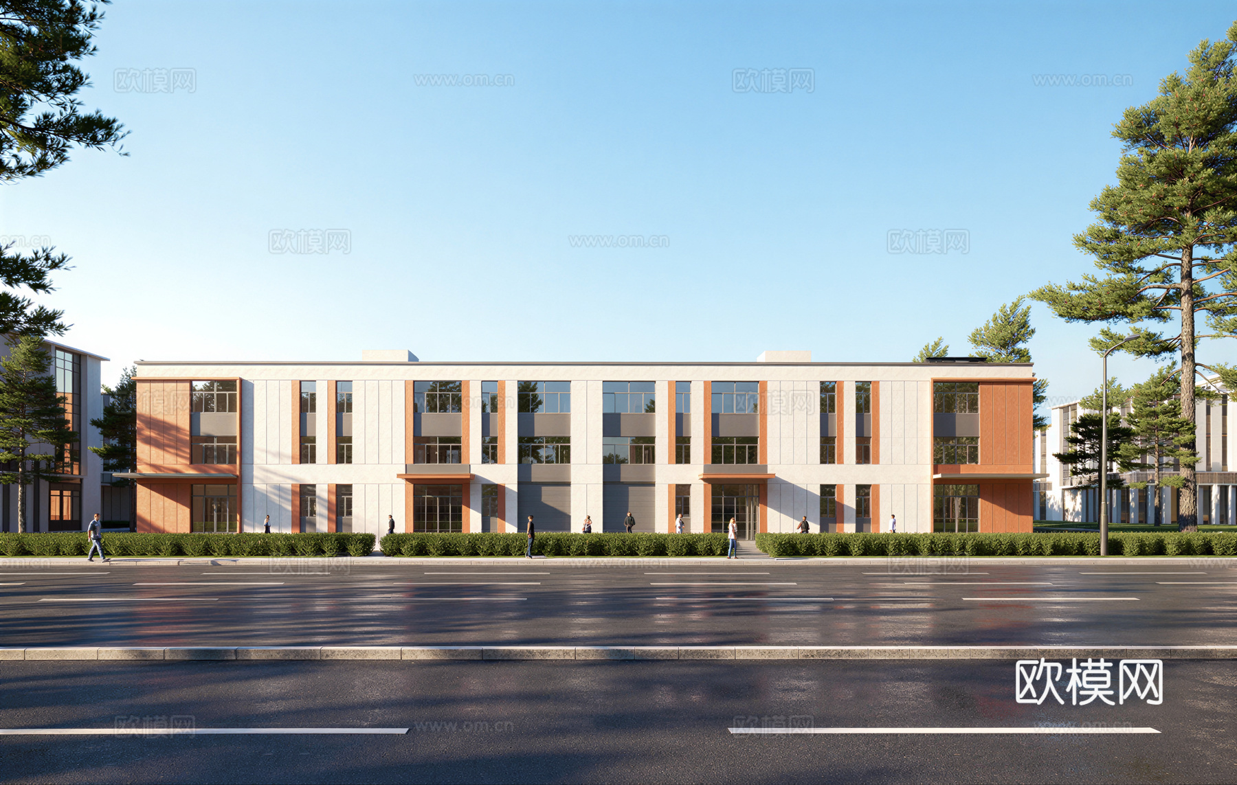 多层厂房 现代产业园 多层办公 厂房 产业园 办公楼su模型