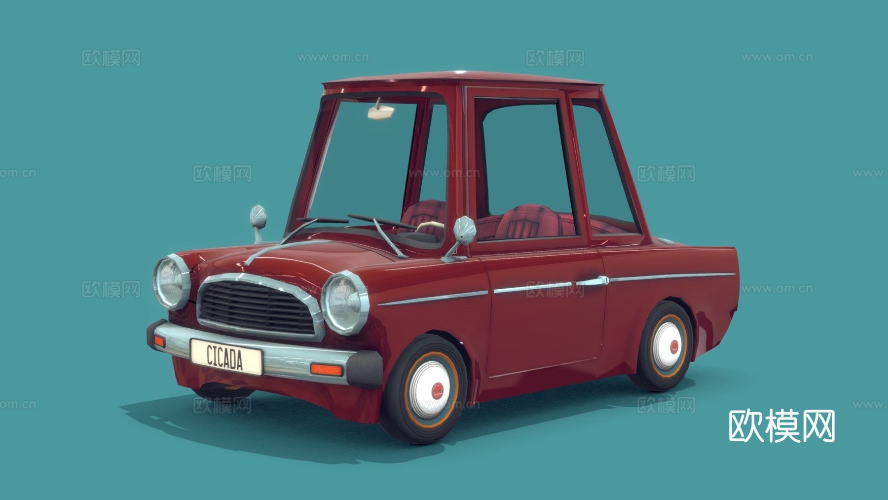 蝉复古卡通车su模型