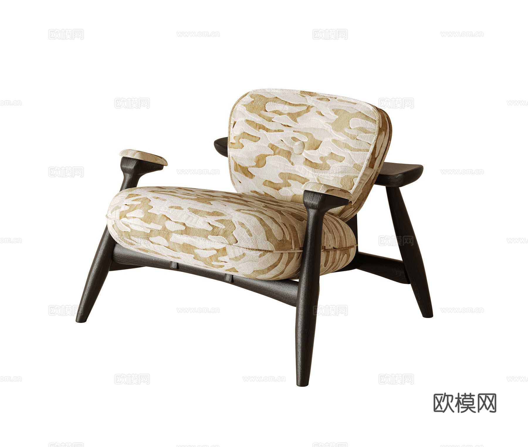 中古风单人沙发su模型