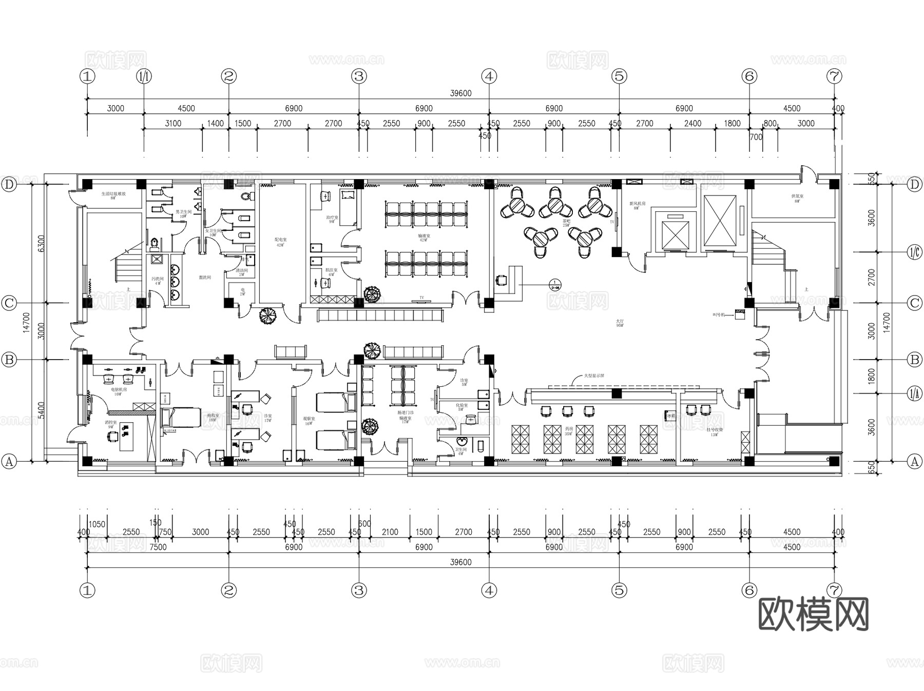 医院社区健康服务中心卫生院诊所康复中心CAD施工图集 13套cad施工图