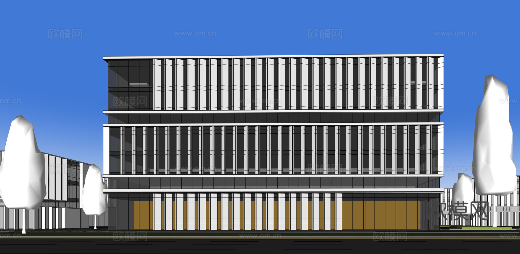 多层厂房 现代产业园 多层办公 厂房 产业园 办公楼su模型