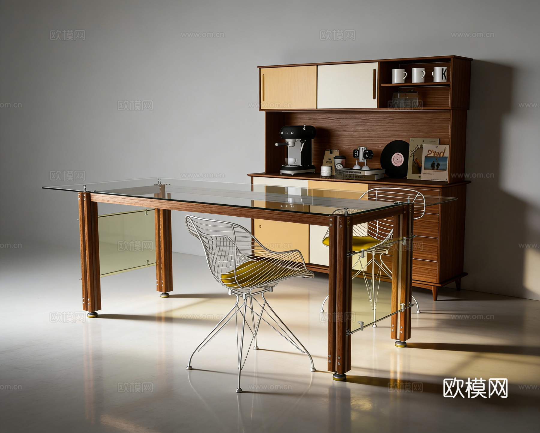 现代书桌su模型