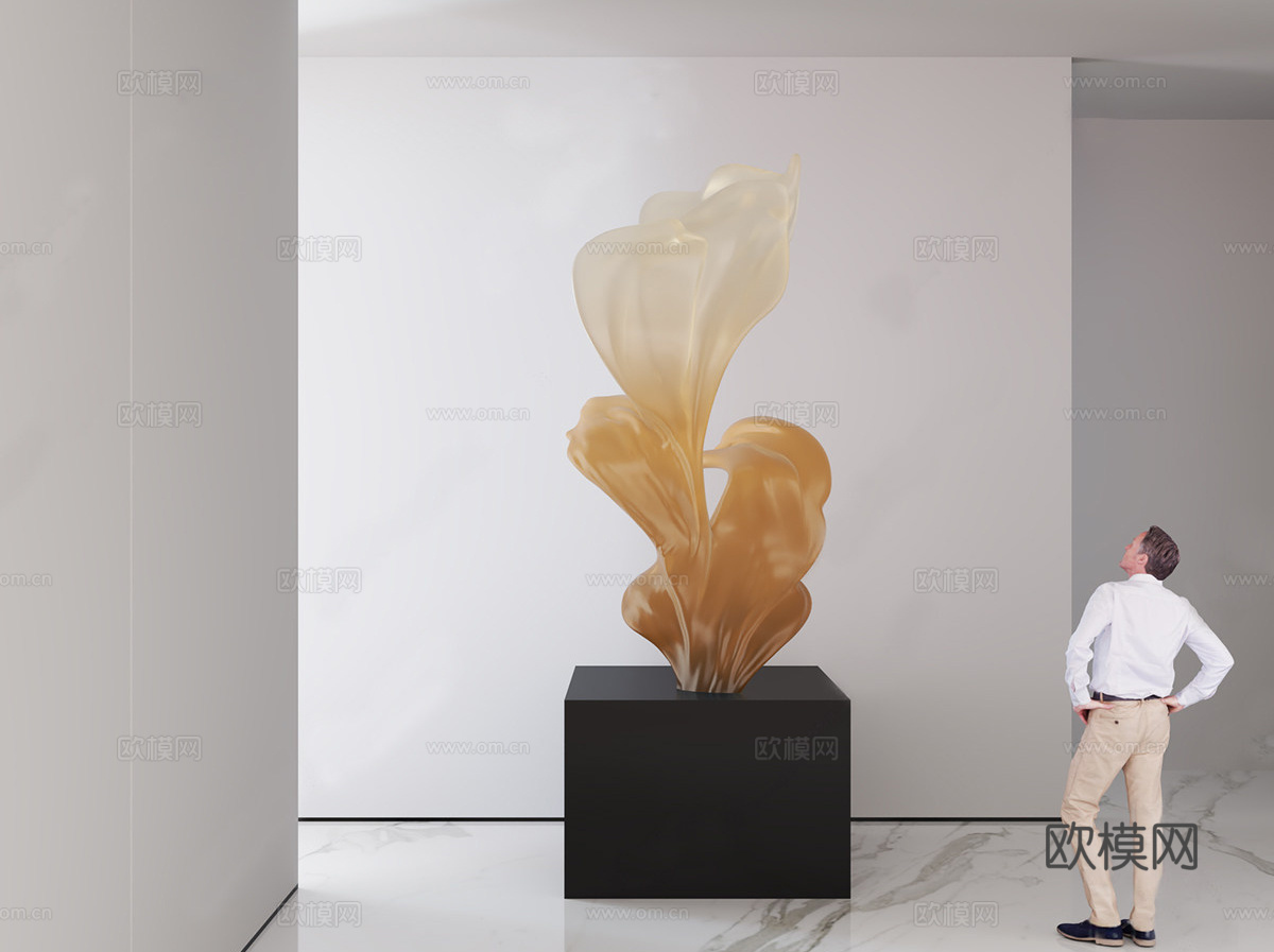 现代雕塑摆件 花瓣雕塑 艺术雕塑 抽象雕塑 雕塑雕刻su模型