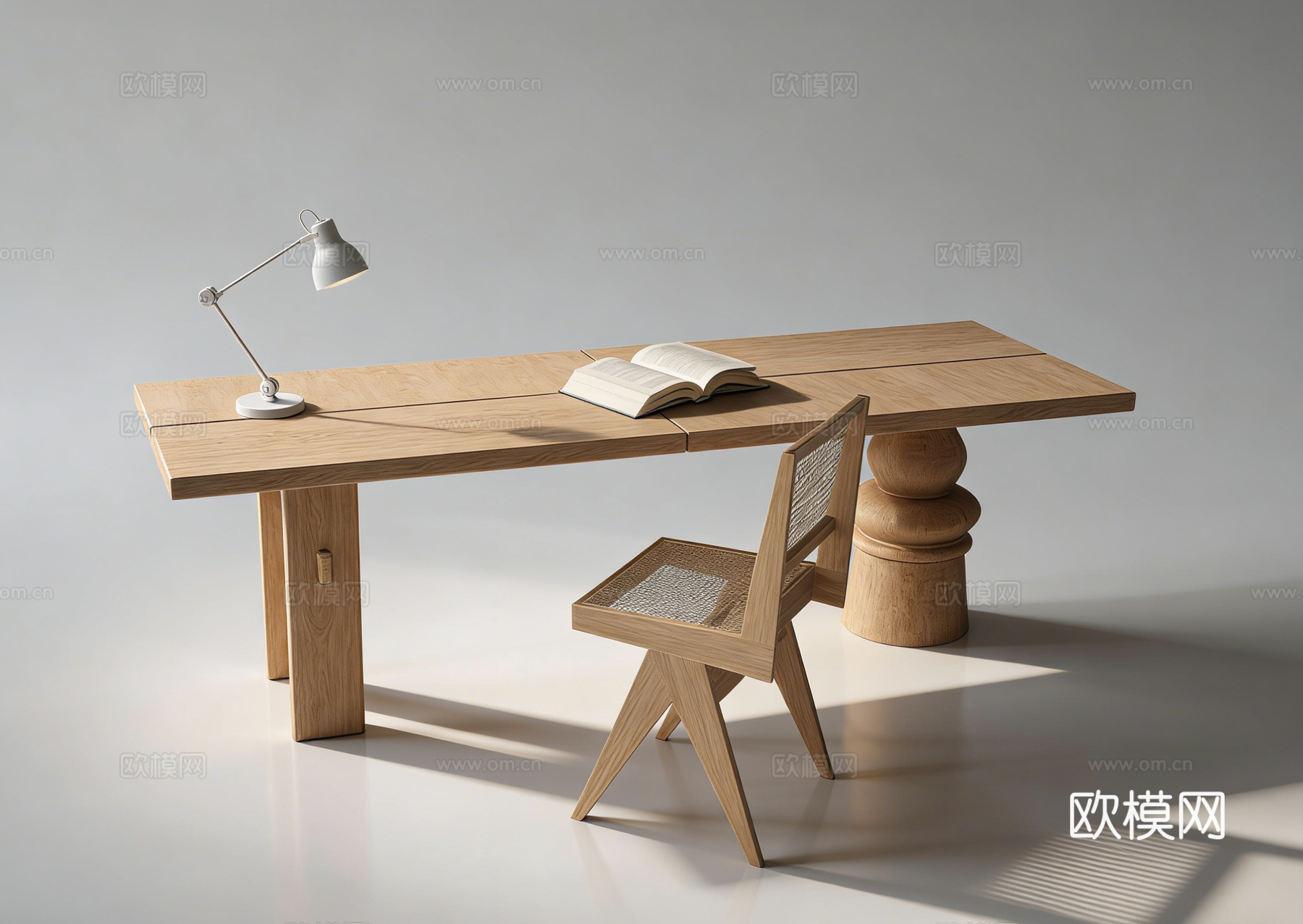 侘寂书桌su模型