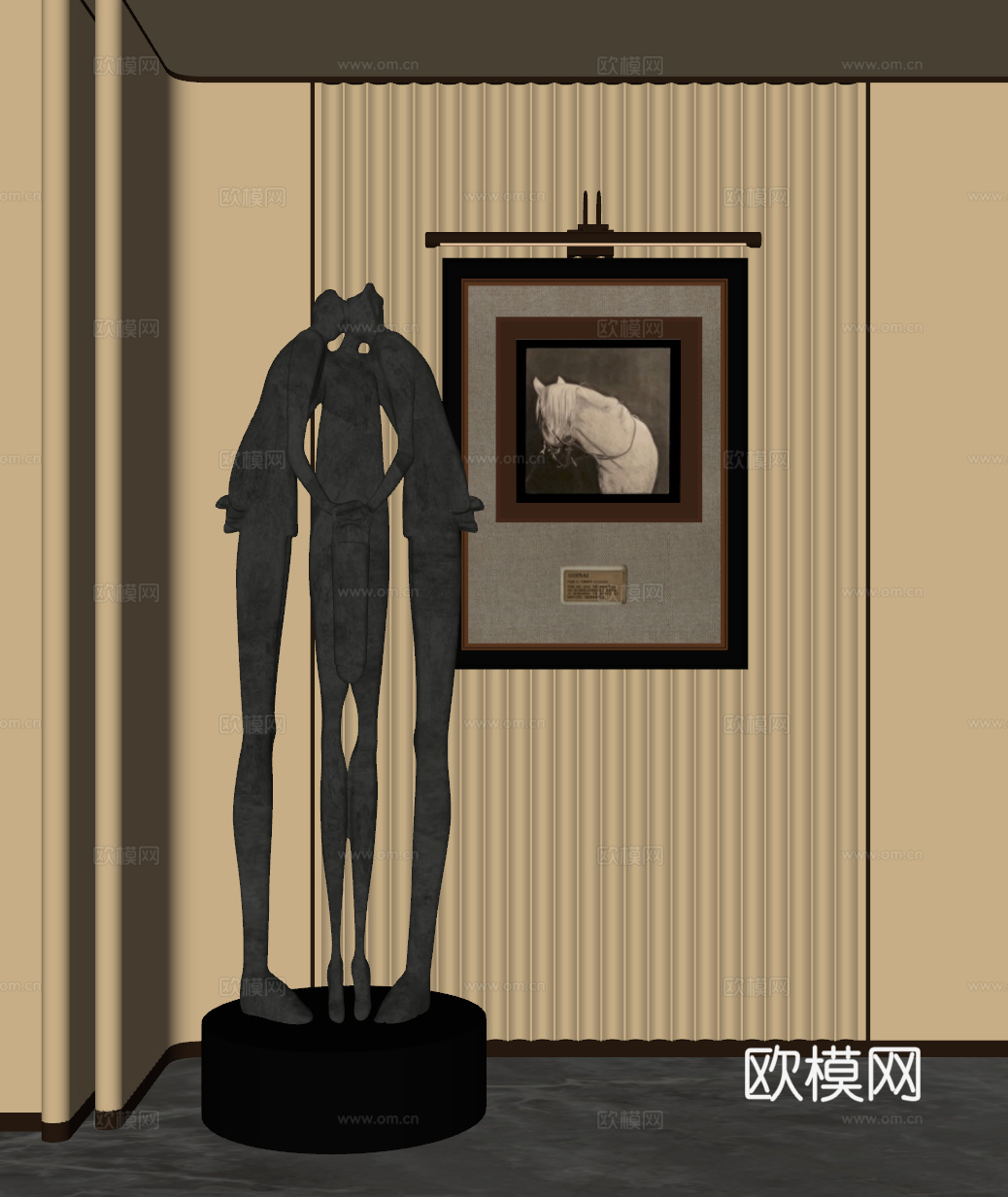 现代雕塑摆件su模型