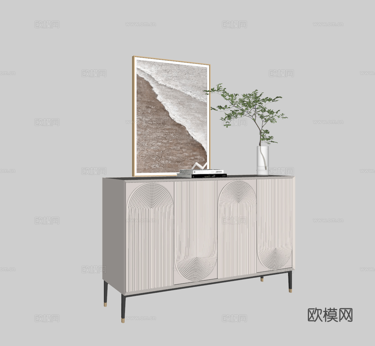 现代装饰柜su模型