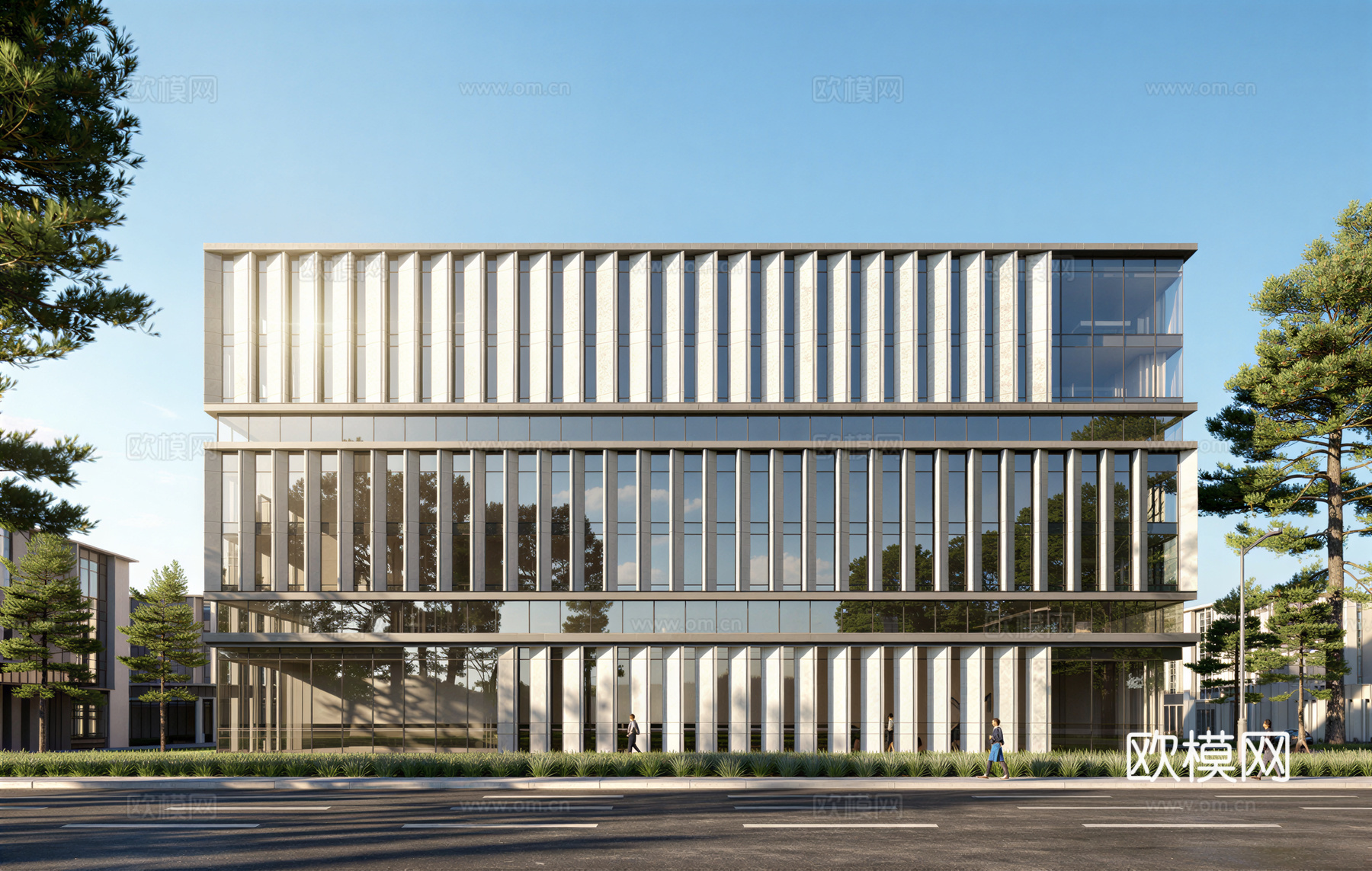 多层厂房 现代产业园 多层办公 厂房 产业园 办公楼su模型