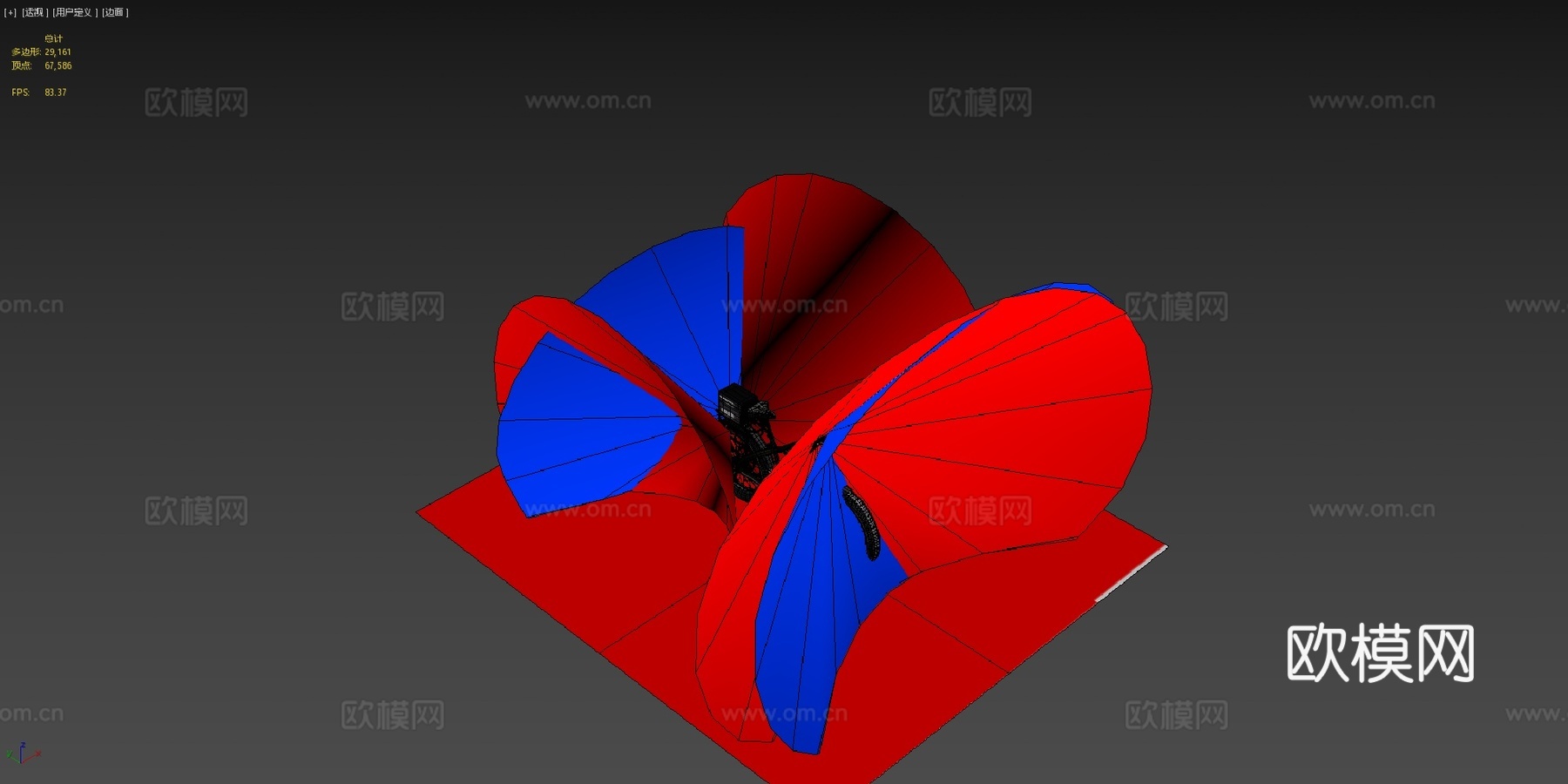 侦察警用拦截者电动自行车su模型