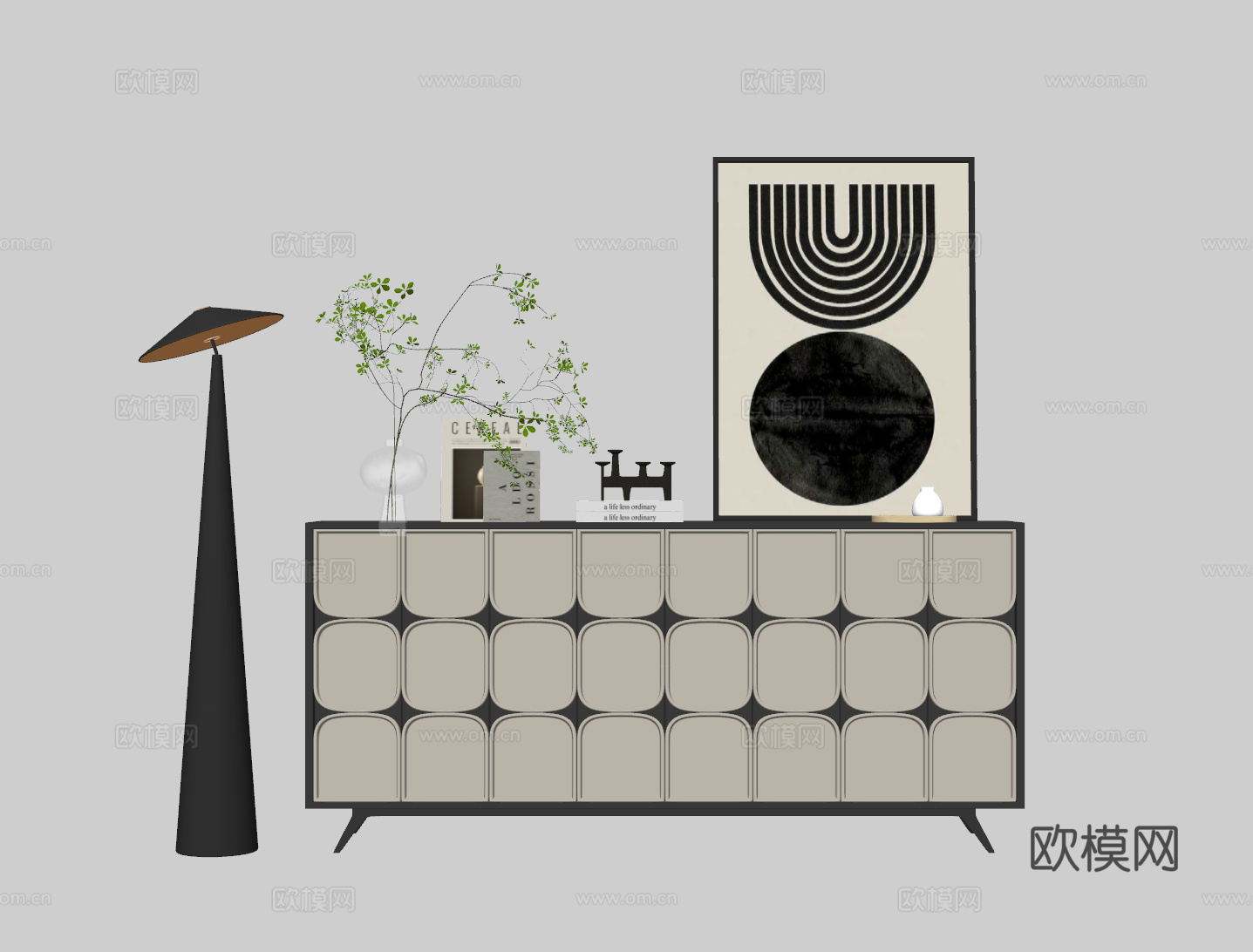 现代装饰柜su模型