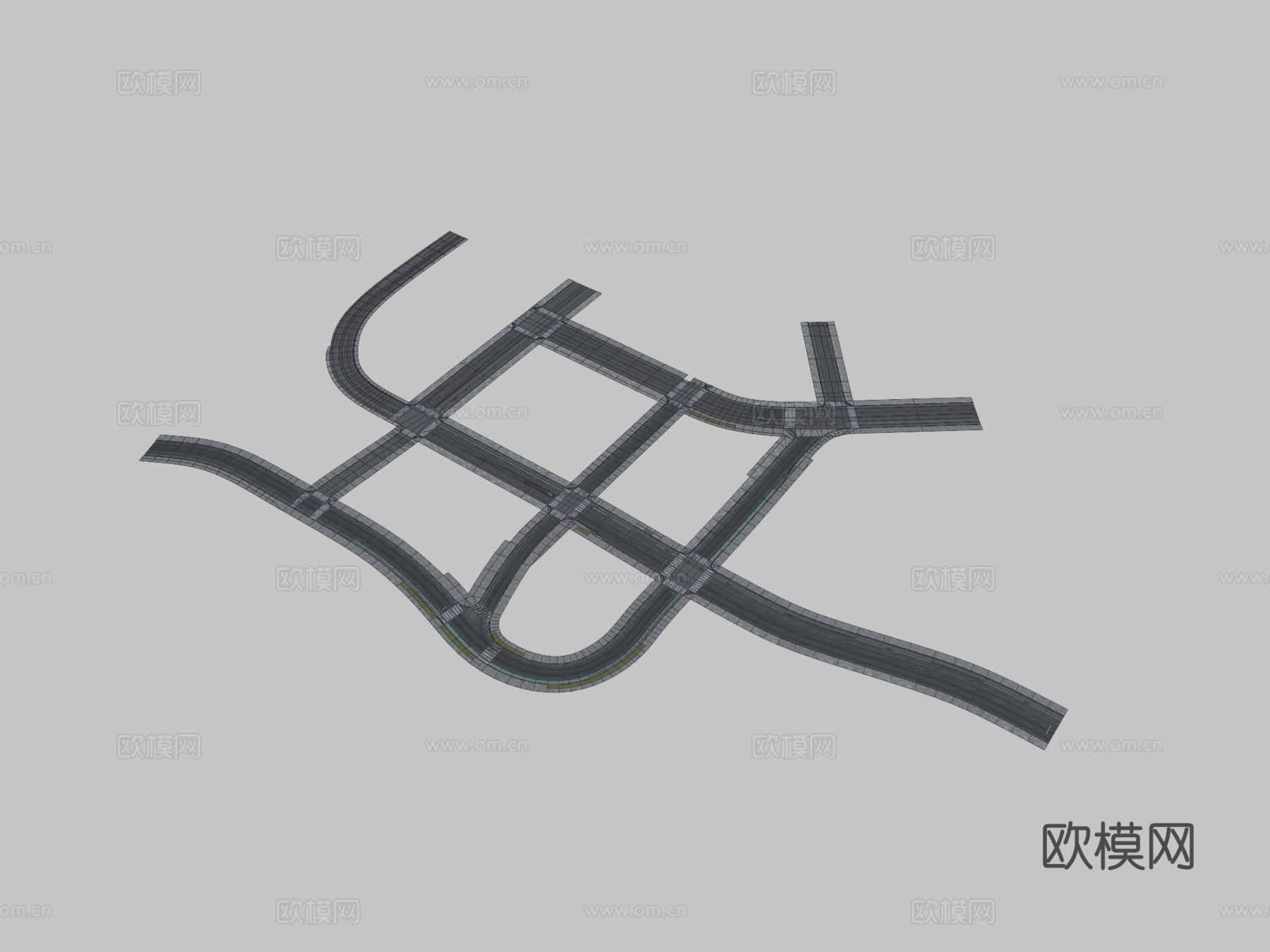 城市道路布局su模型