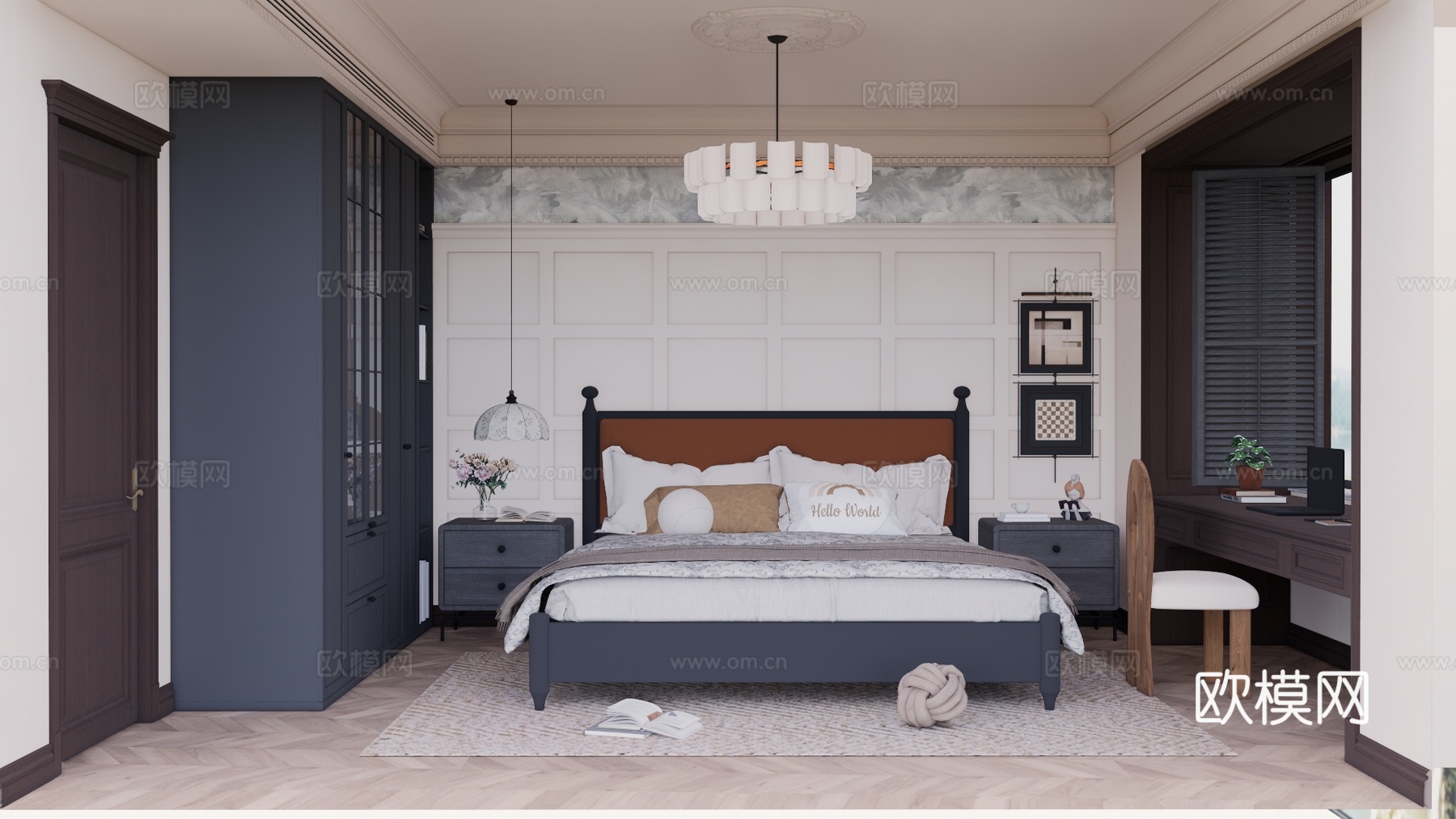 餐厅 沙发 阳台 书桌 书柜su模型