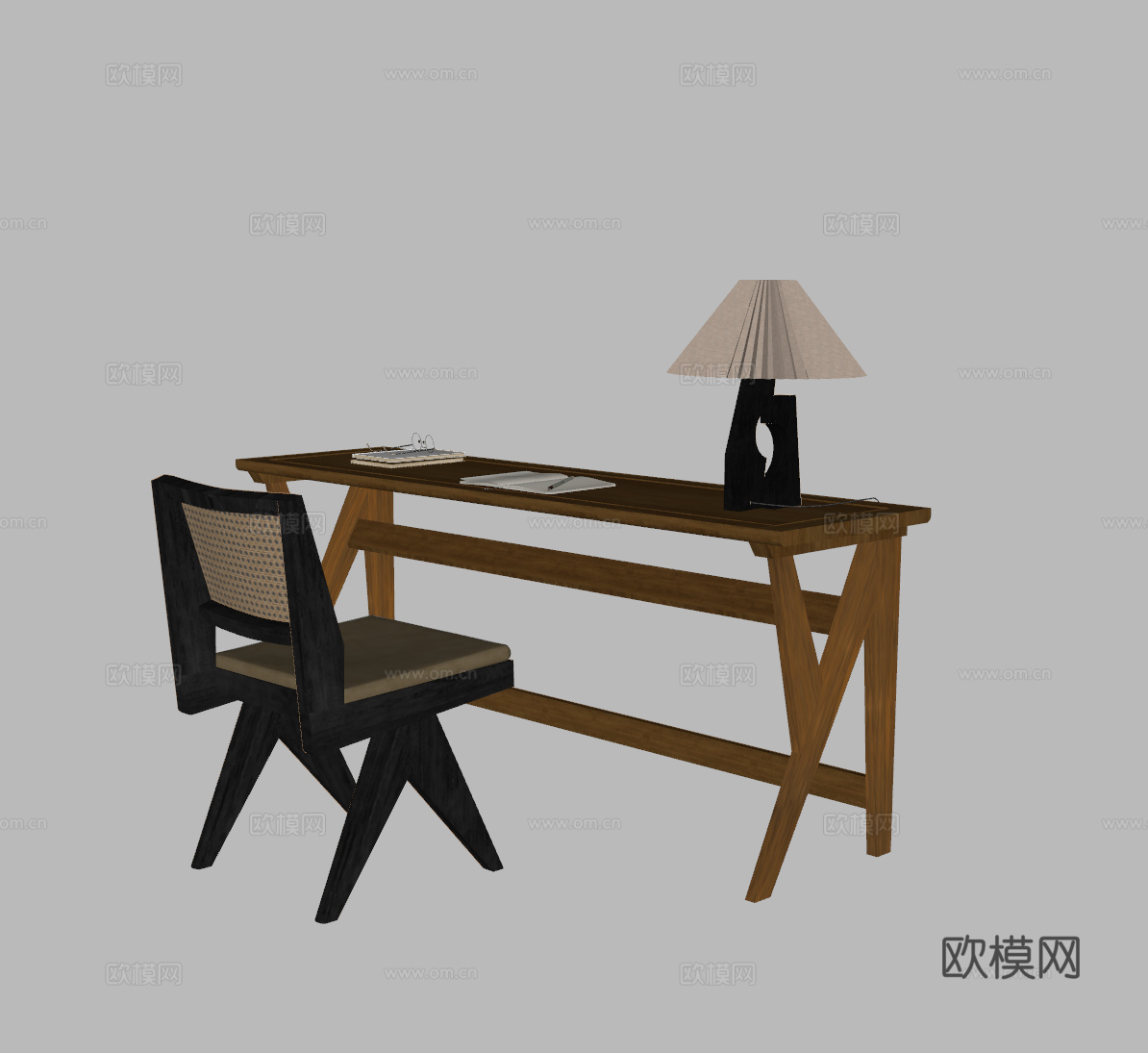 侘寂书桌su模型