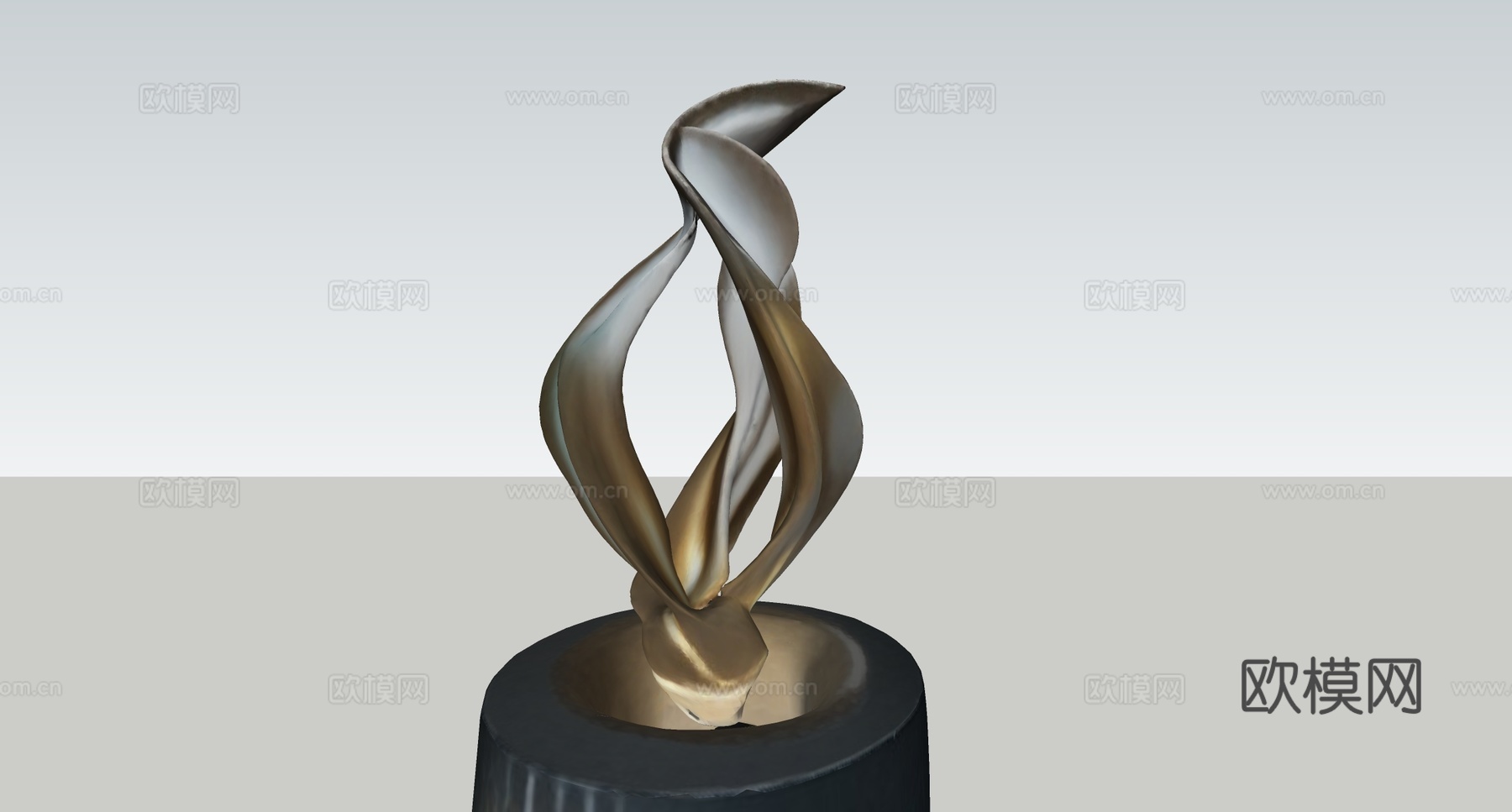 现代抽象金属雕塑摆件 雕塑摆件 景观雕塑su模型