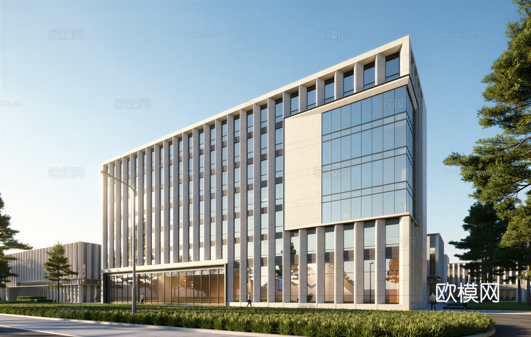 多层厂房 现代产业园 多层办公 厂房 产业园 办公楼su模型