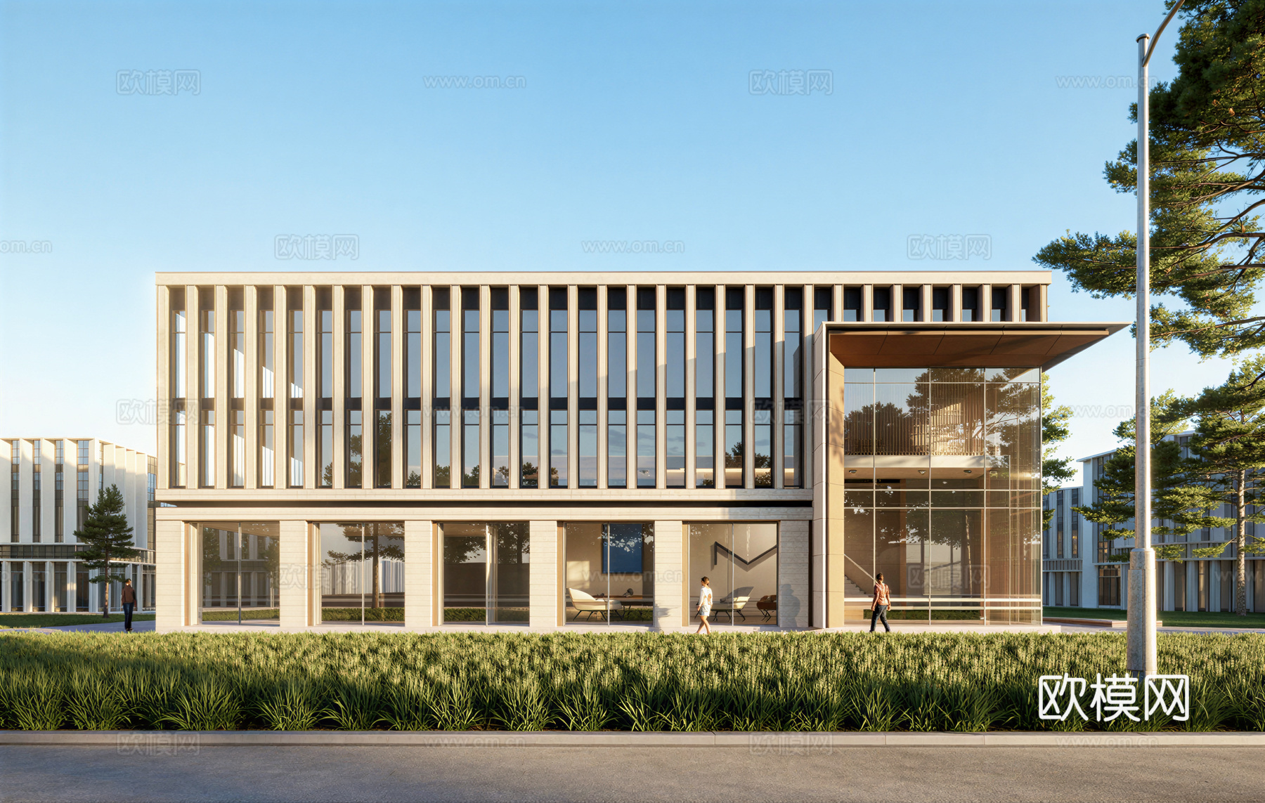 多层厂房 现代产业园 多层办公 厂房 产业园 办公楼su模型