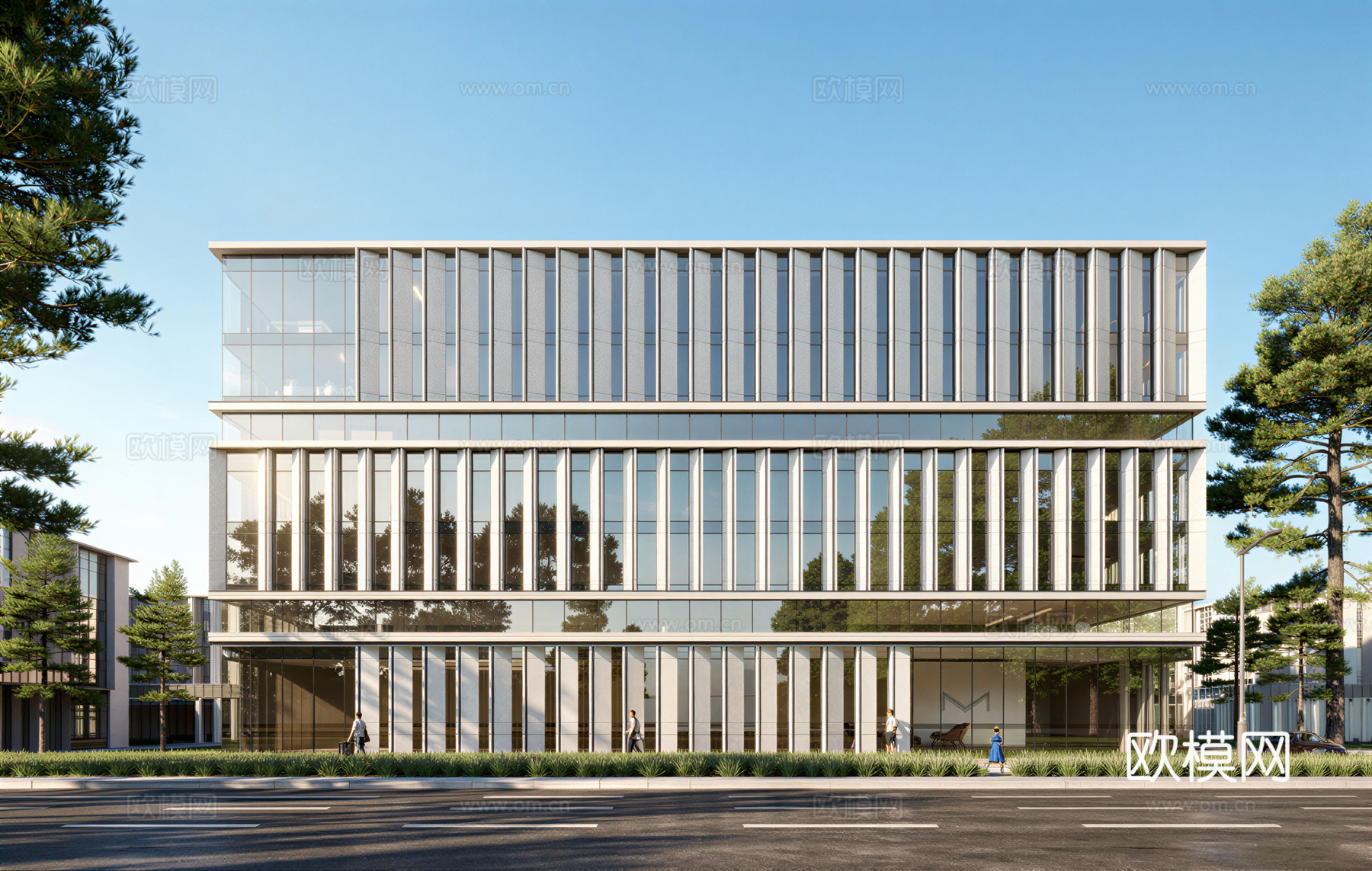 多层厂房 现代产业园 多层办公 厂房 产业园 办公楼su模型