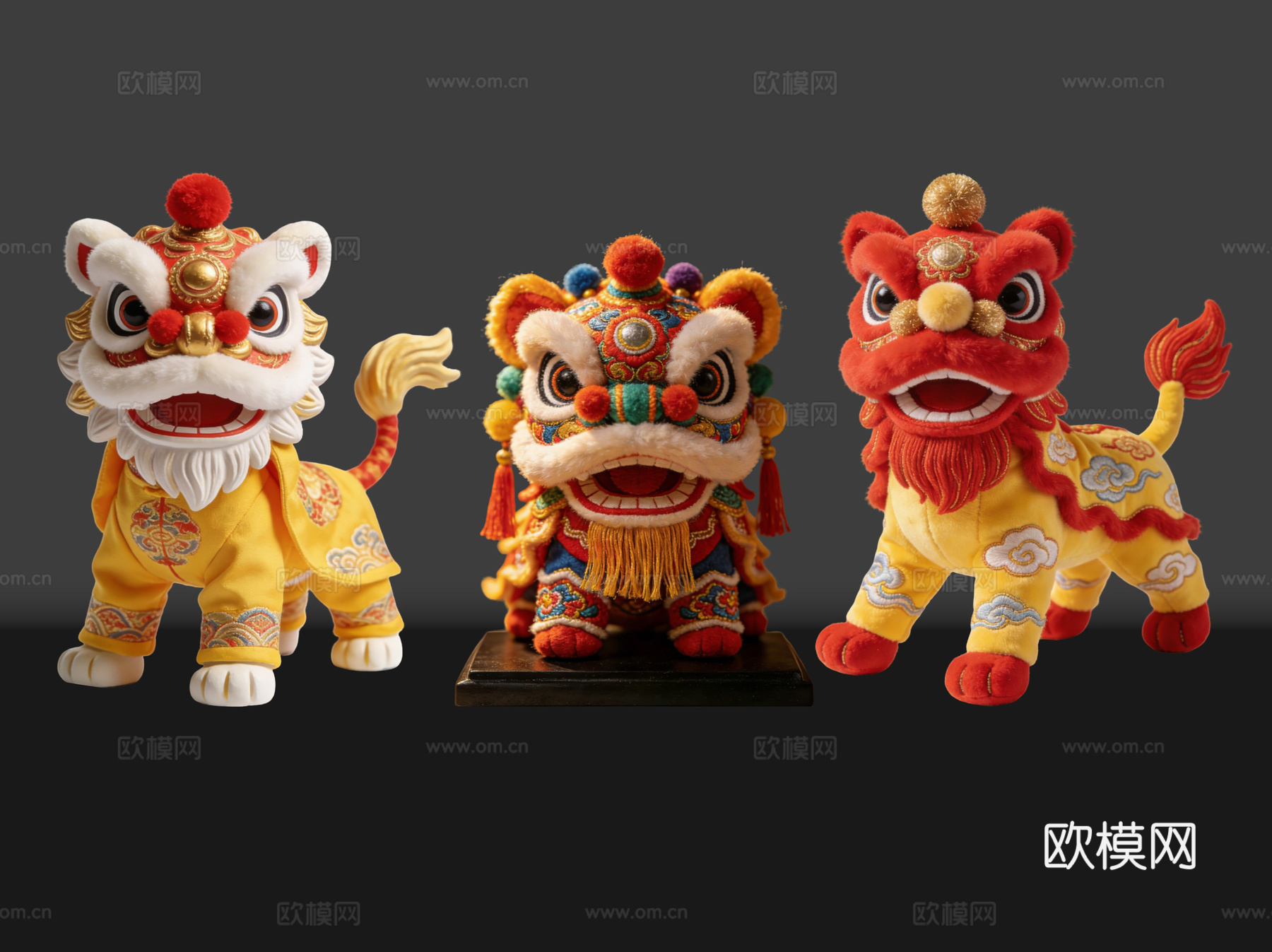 2D醒狮手办 醒狮公仔 舞狮活动 民俗活动 非物质文化遗产su模型